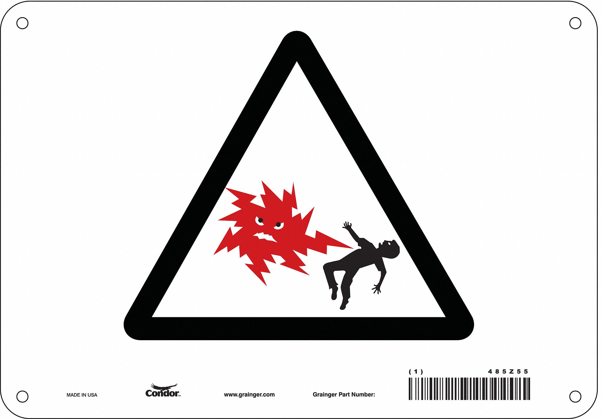 Safety Sign: Aluminum, Mounting Holes Sign Mounting, 7 in x 10 in Nominal Sign Size, 0.032 in Thick