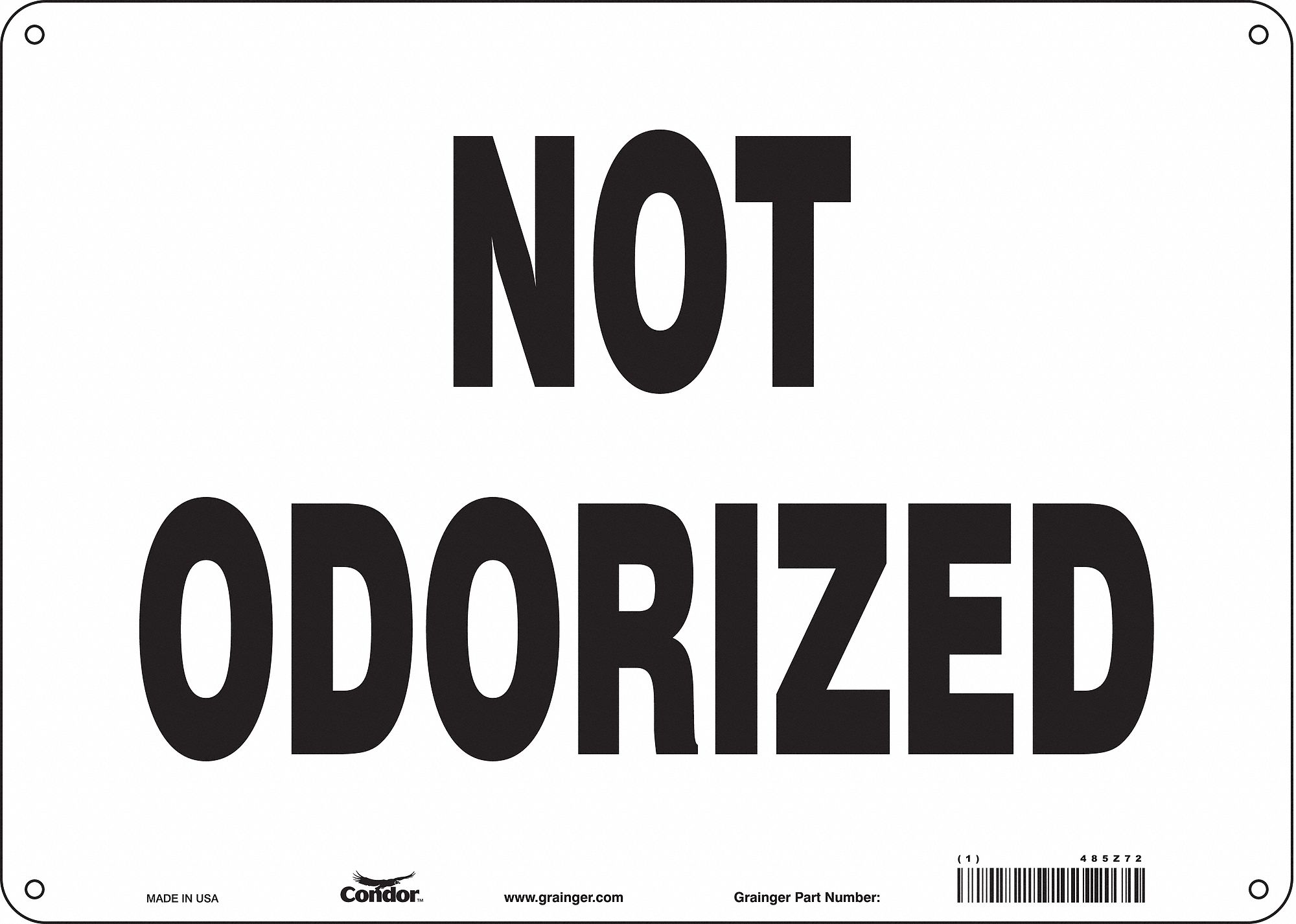 Safety Sign: Aluminum, Mounting Holes Sign Mounting, 10 in x 14 in Nominal Sign Size, 0.032 in Thick