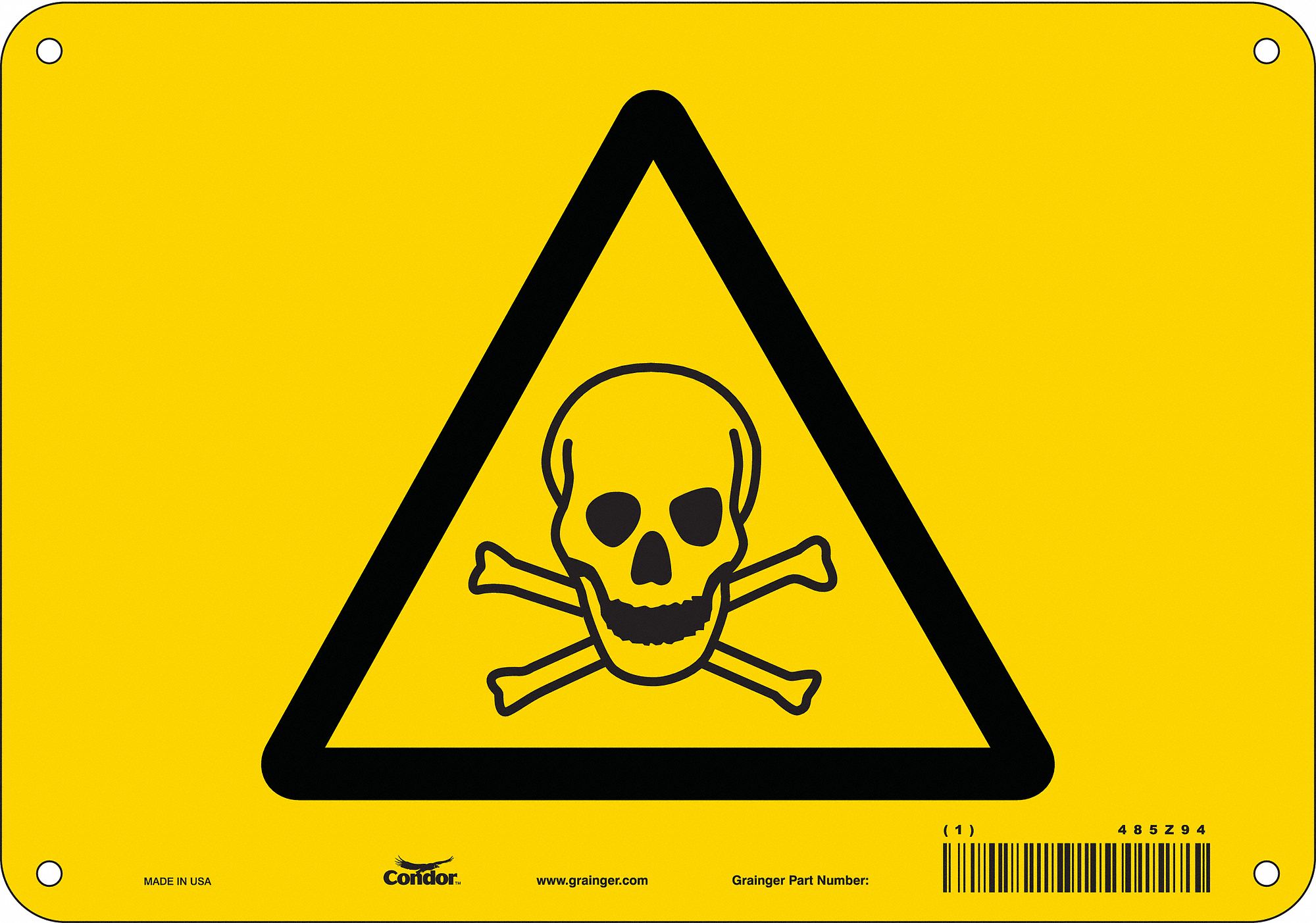 Safety Sign: Vinyl, Adhesive Sign Mounting, 7 in x 10 in Nominal Sign Size, Not Retroreflective