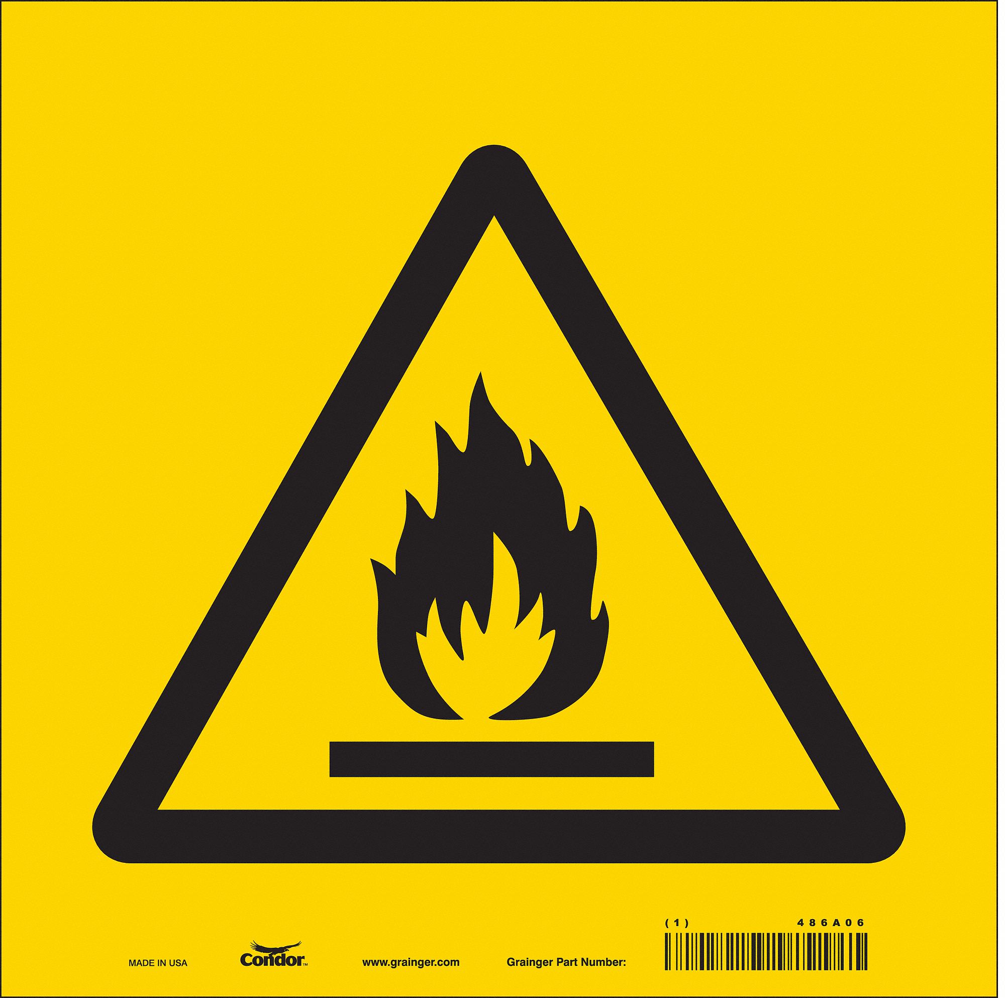 Safety Sign, 10 in x 10 in, Vinyl