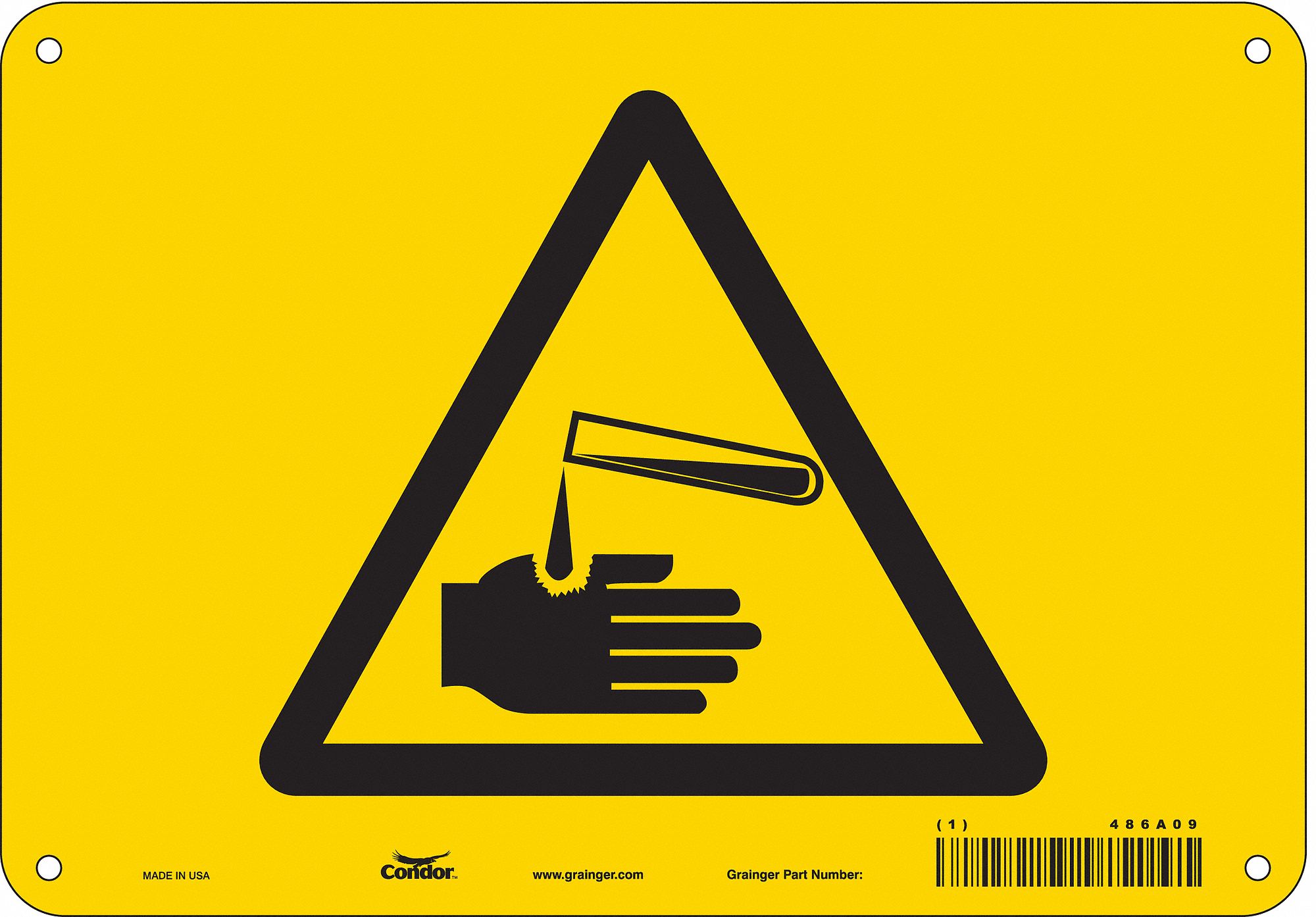 Safety Sign: Aluminum, Mounting Holes Sign Mounting, 7 in x 10 in Nominal Sign Size, 0.032 in Thick