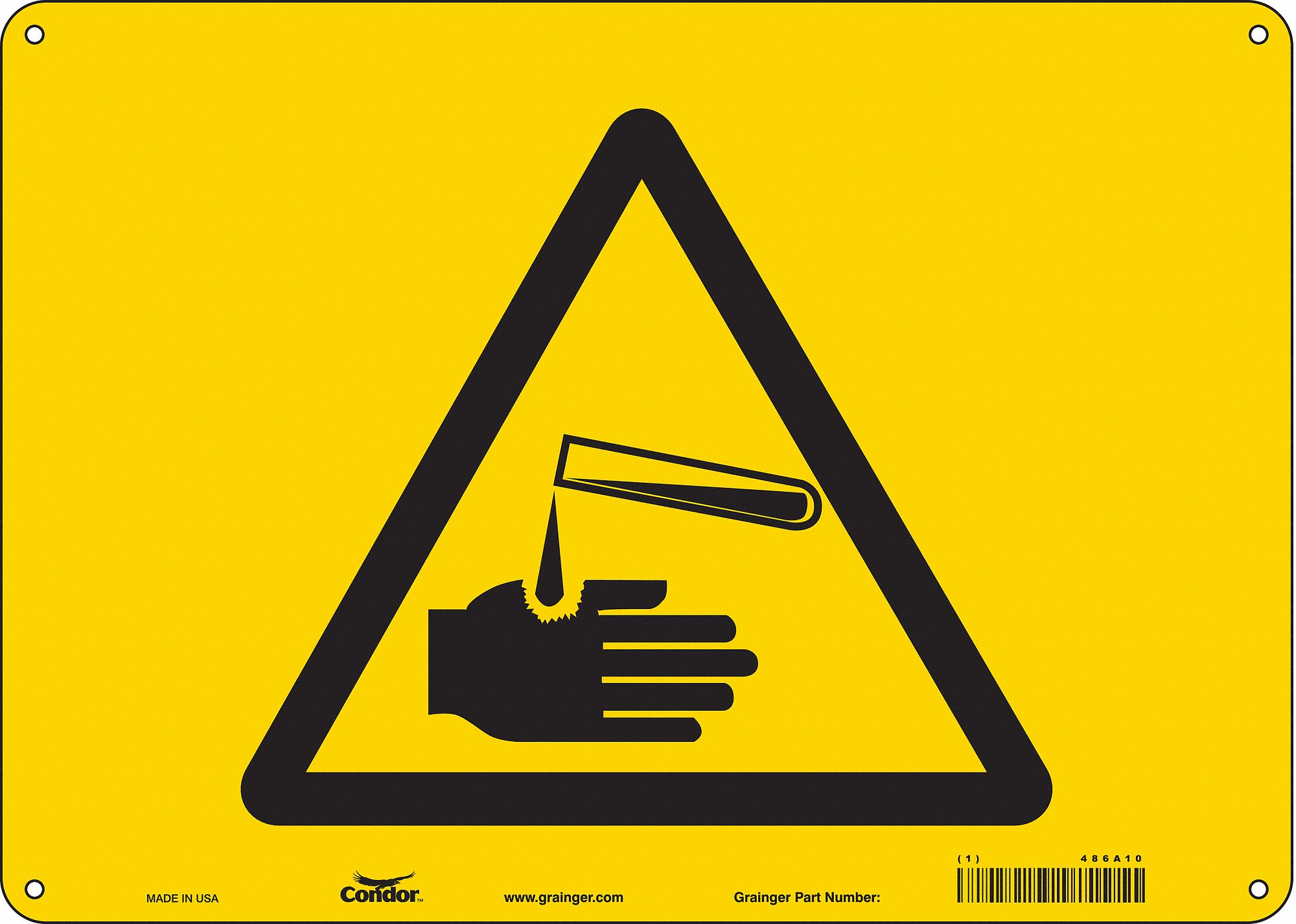 Safety Sign: Aluminum, Mounting Holes Sign Mounting, 10 in x 14 in Nominal Sign Size, 0.032 in Thick
