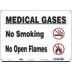 Medical Gases No Smoking No Open Flames Signs