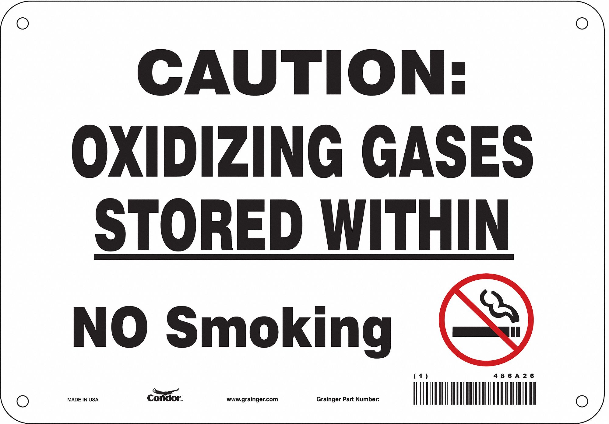 Safety Sign: Aluminum, Mounting Holes Sign Mounting, 7 in x 10 in Nominal Sign Size, 0.032 in Thick