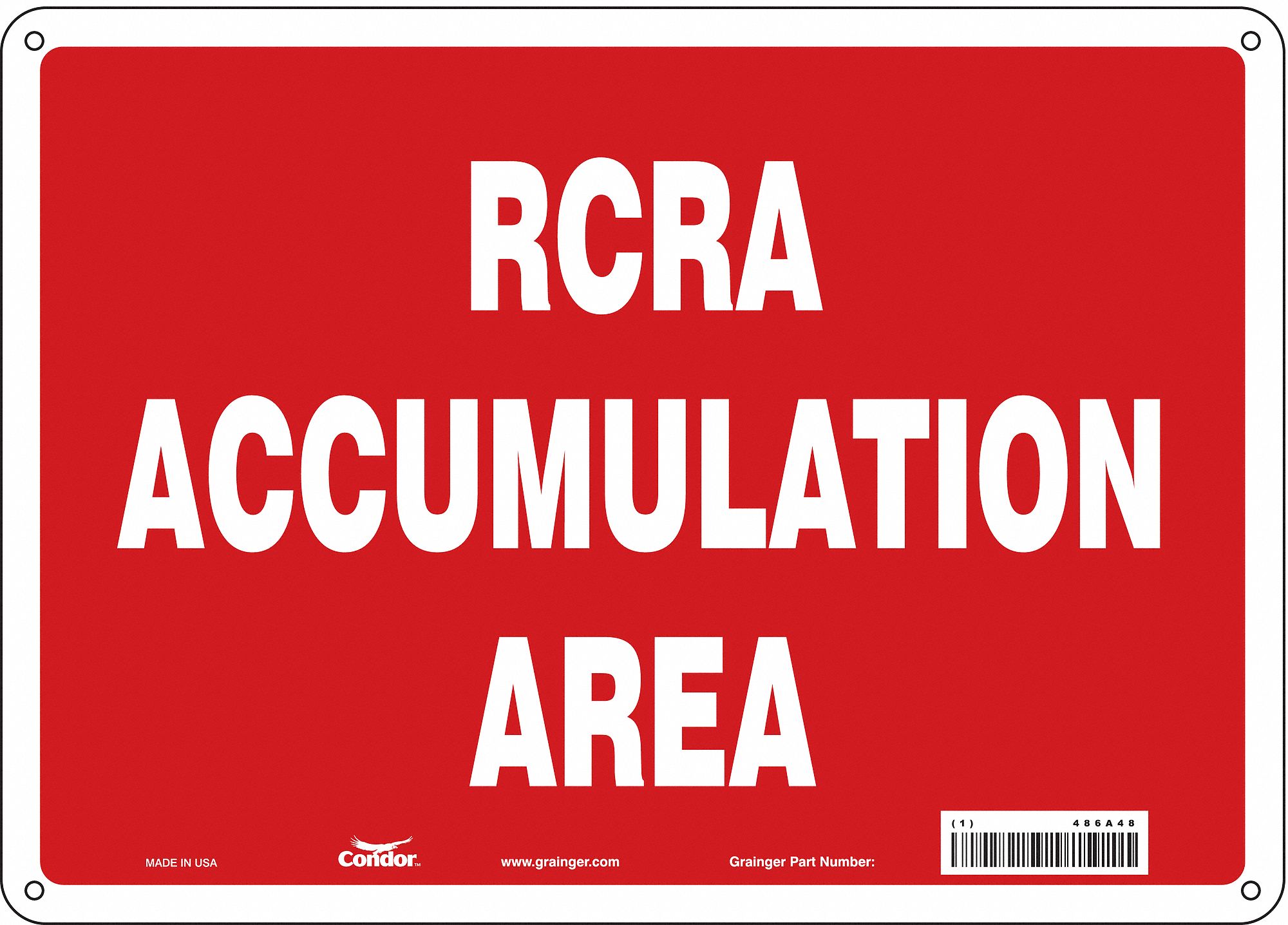 Safety Sign: Polyethylene, Mounting Holes Sign Mounting, 10 in x 14 in Nominal Sign Size