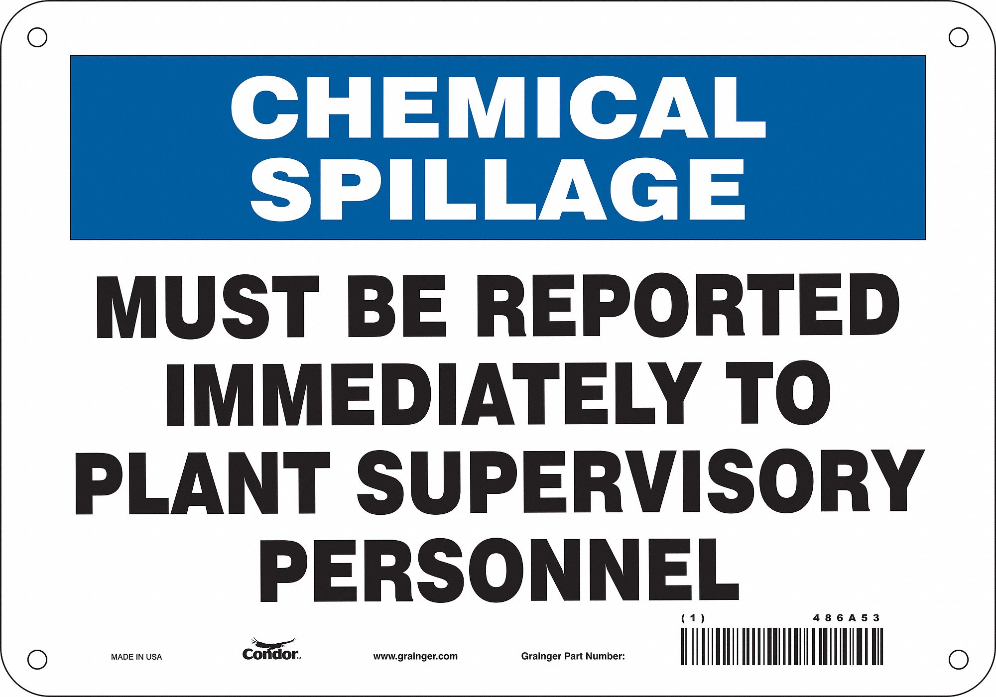 PANNEAU SECURITE,7PO X 10PO,POLYETHYLENE