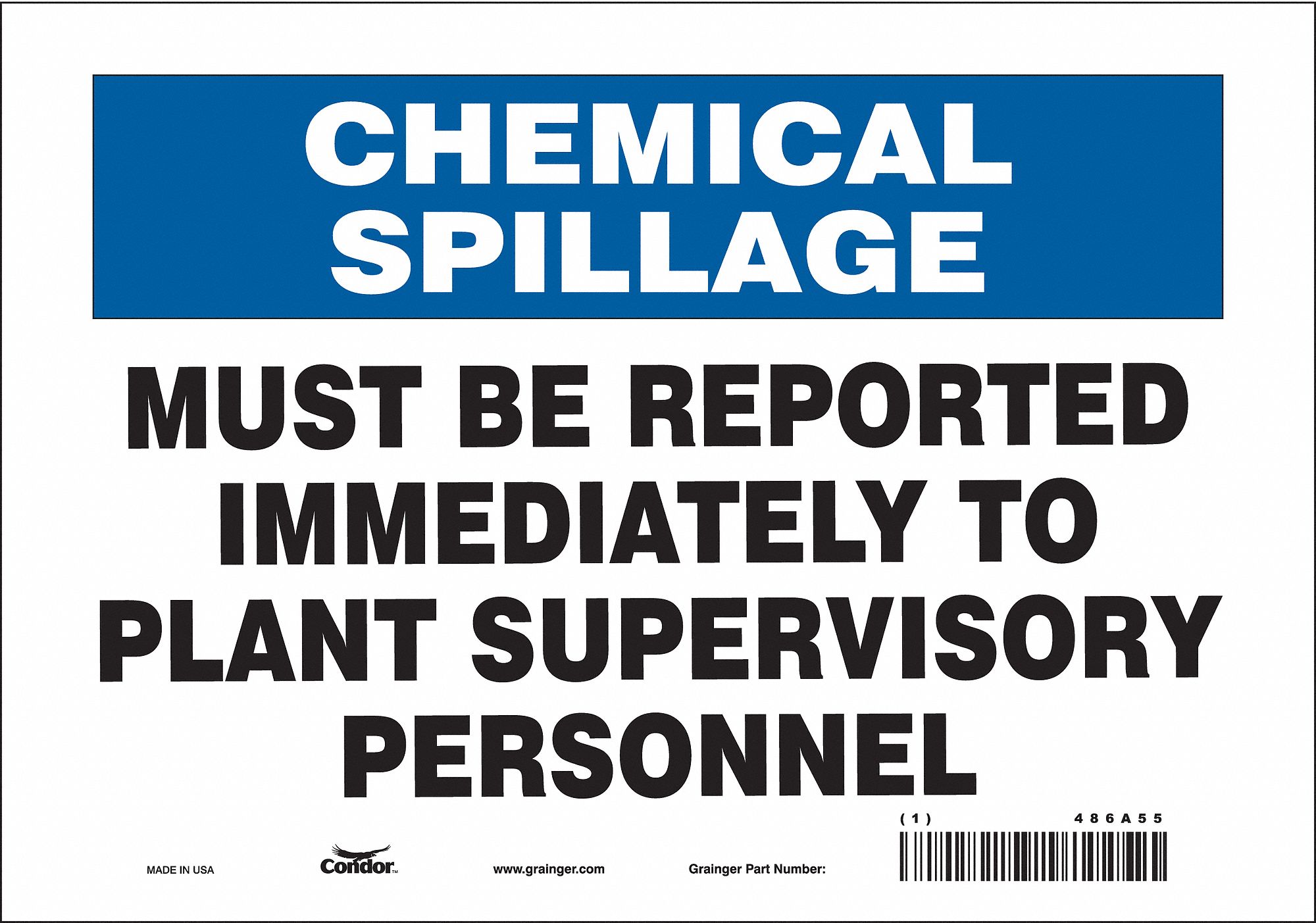 Safety Sign: Vinyl, Adhesive Sign Mounting, 7 in x 10 in Nominal Sign Size, Not Retroreflective