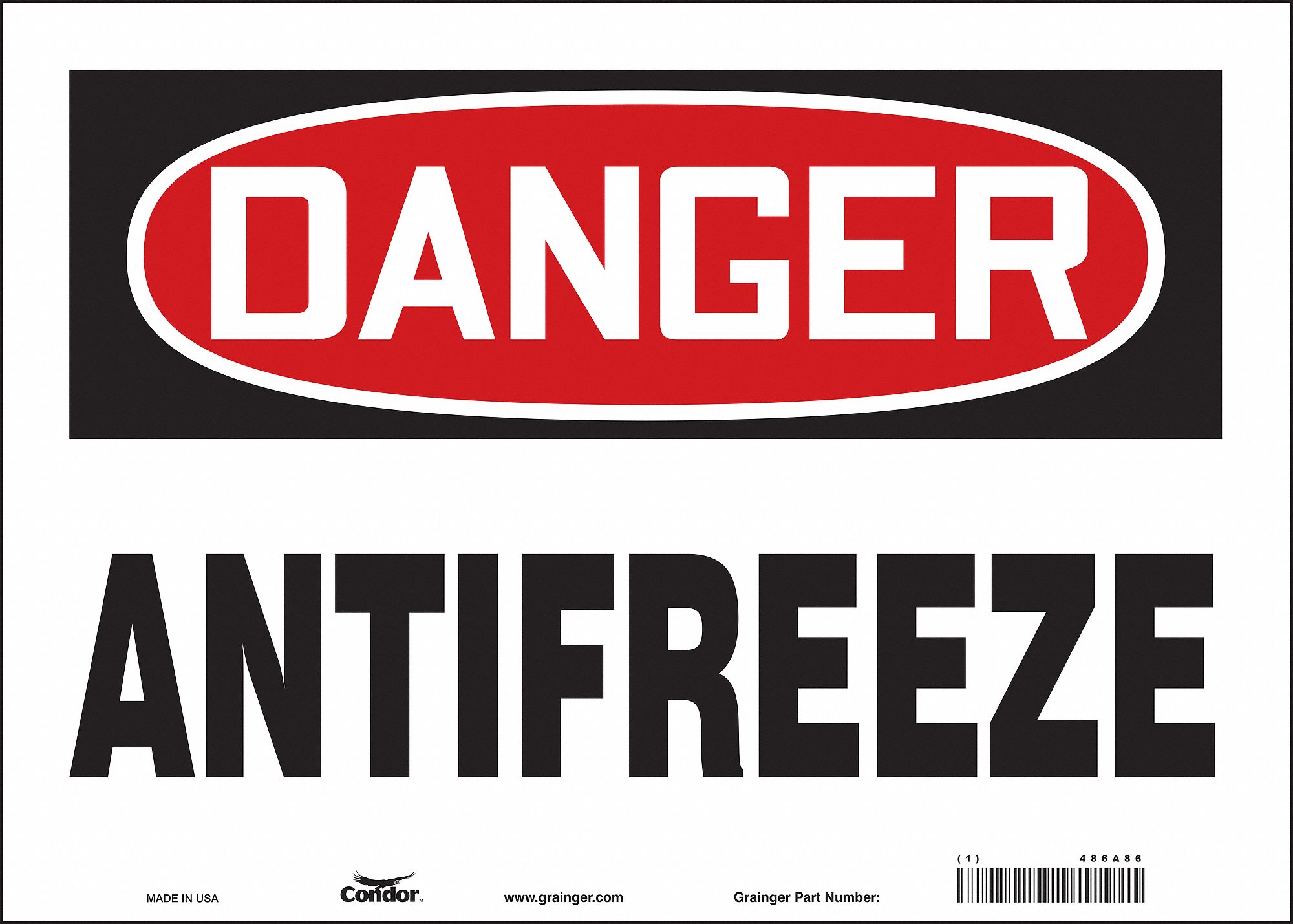 Safety Sign: Vinyl, Adhesive Sign Mounting, 10 in x 14 in Nominal Sign Size, Not Retroreflective