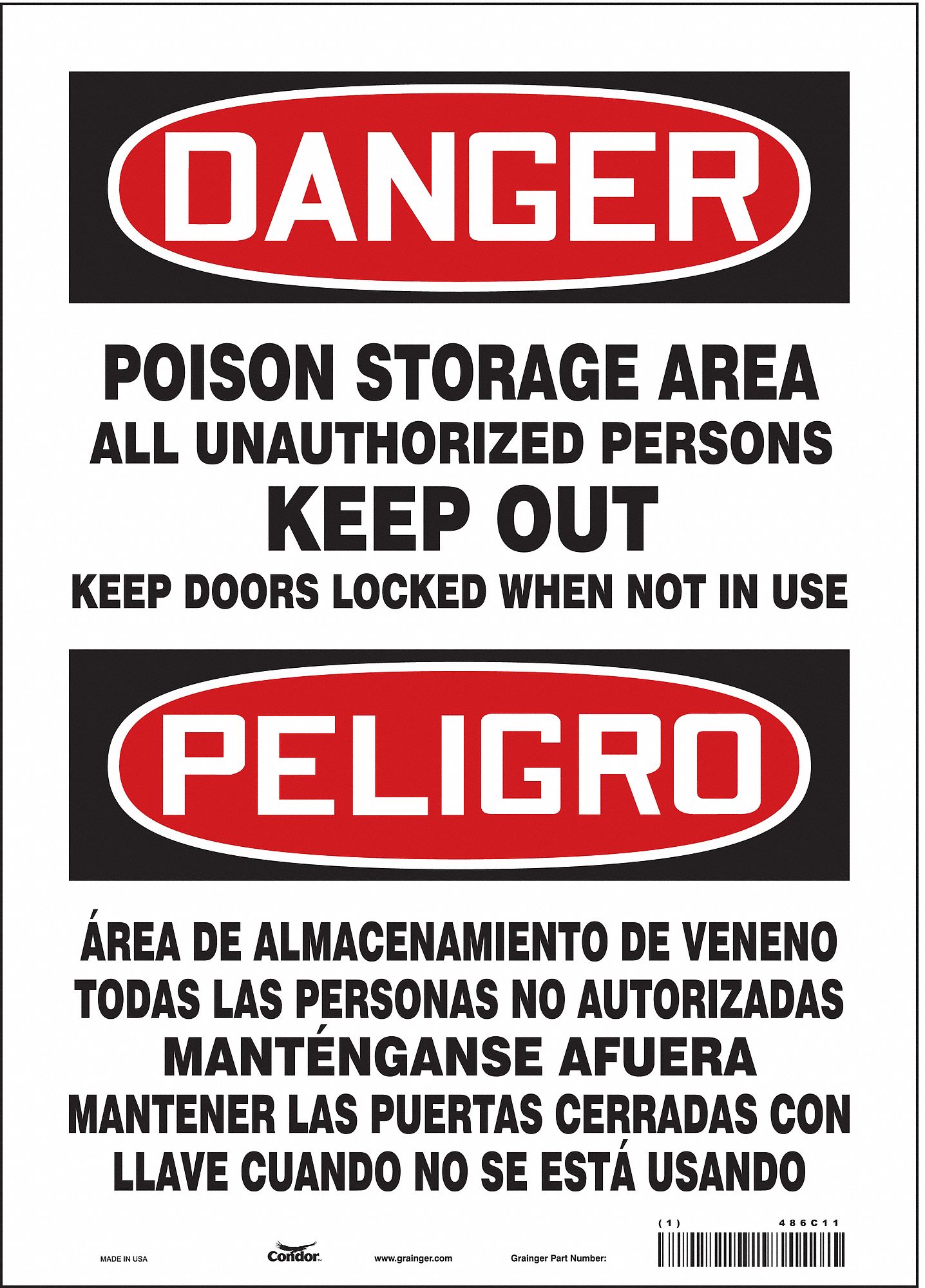 Safety Sign, 14 in x 10 in, Vinyl