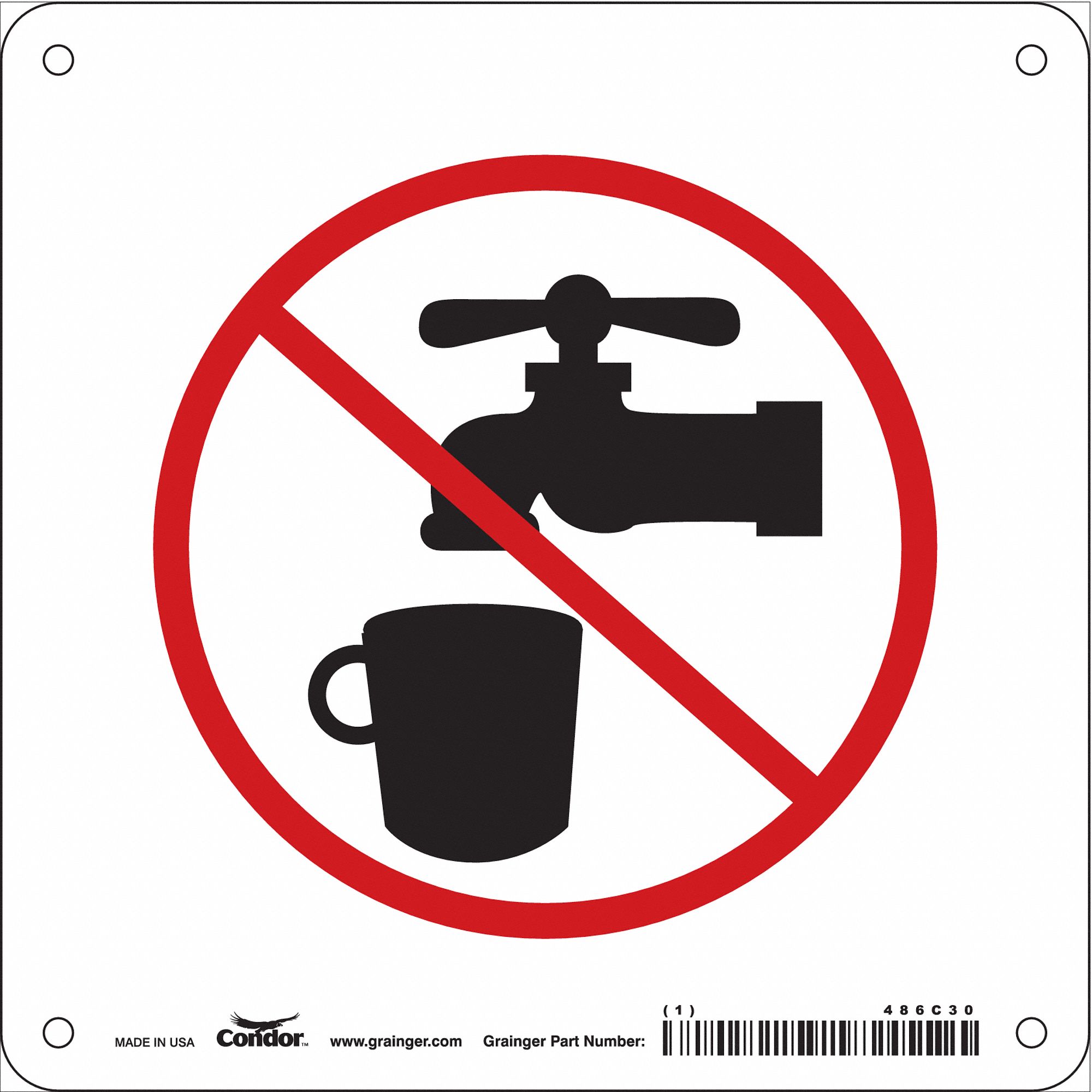Safety Sign, 7 in x 7 in, Aluminum