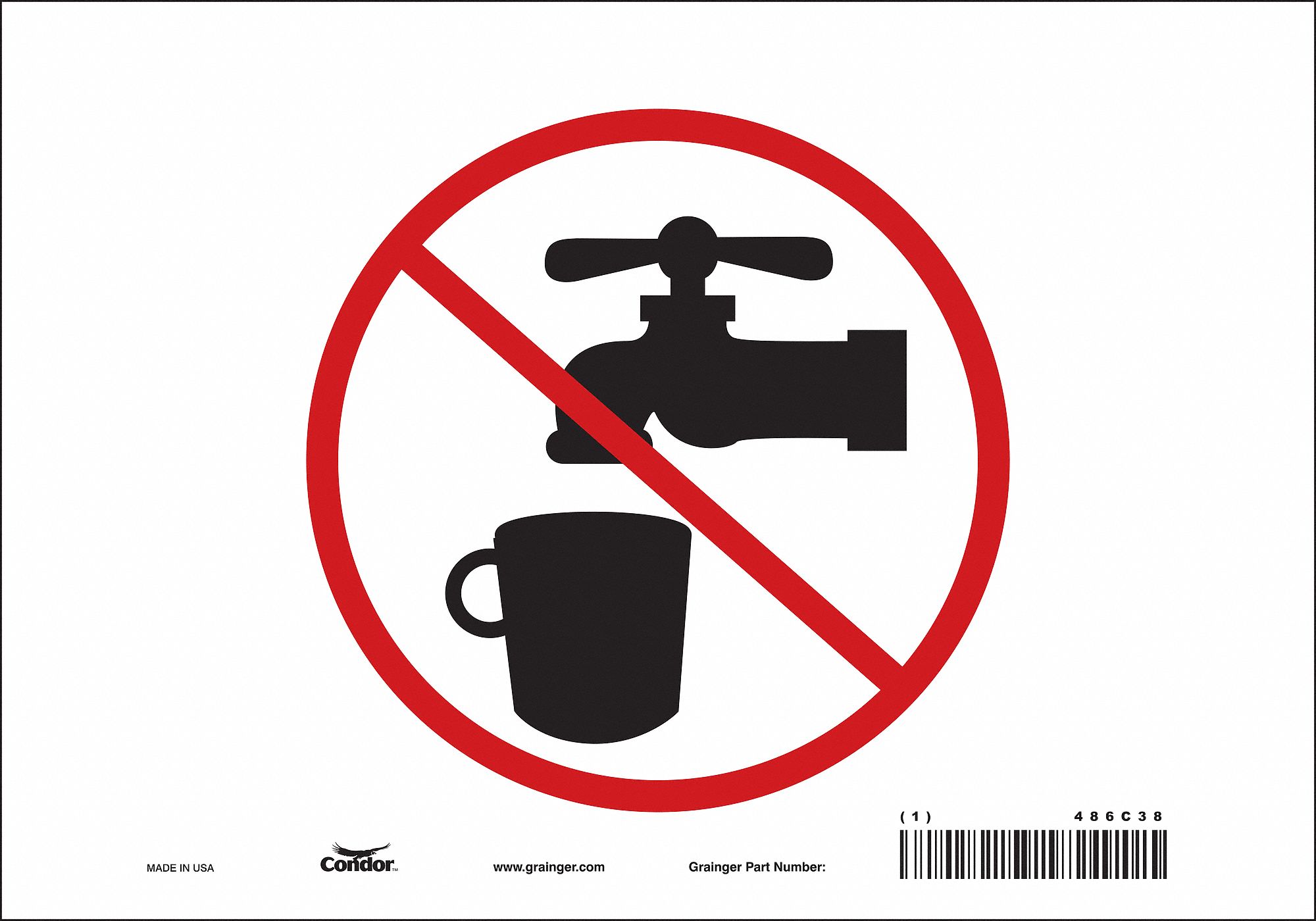 Safety Sign: Vinyl, Adhesive Sign Mounting, 7 in x 10 in Nominal Sign Size, Not Retroreflective