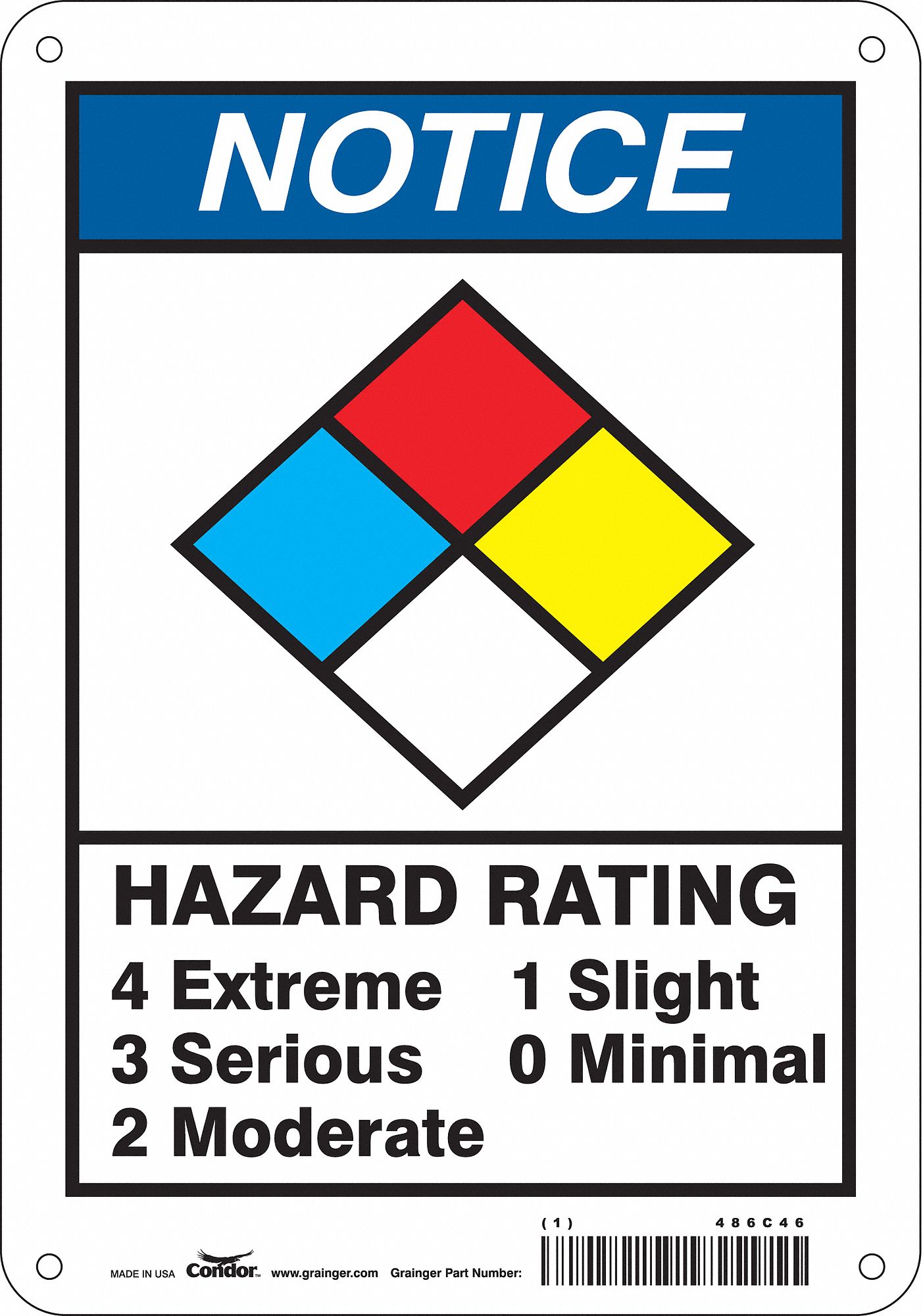 Sign: Aluminum, 10 in Ht, 7 in Wd, 0.032 in Thick, 7 in x 10 in, ANSI Z535/OSHA 29 CFR 1910.145