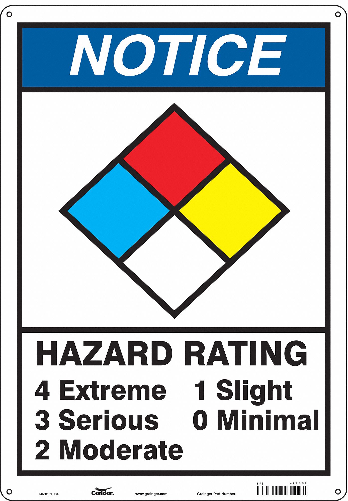 Sign: Plastic, 20 in Ht, 14 in Wd, 0.05 in Thick, 14 in x 20 in, ANSI Z535/OSHA 29 CFR 1910.145