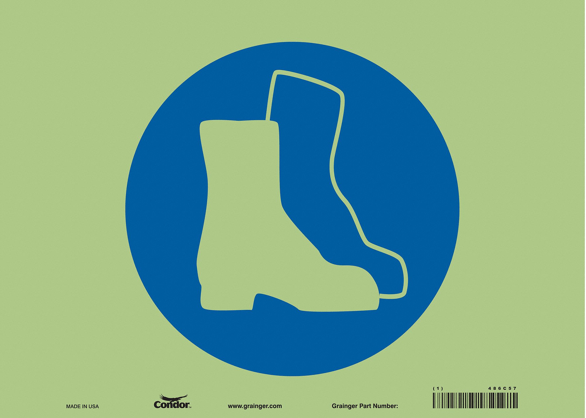 Safety Sign, 10 in x 14 in, Glow Vinyl