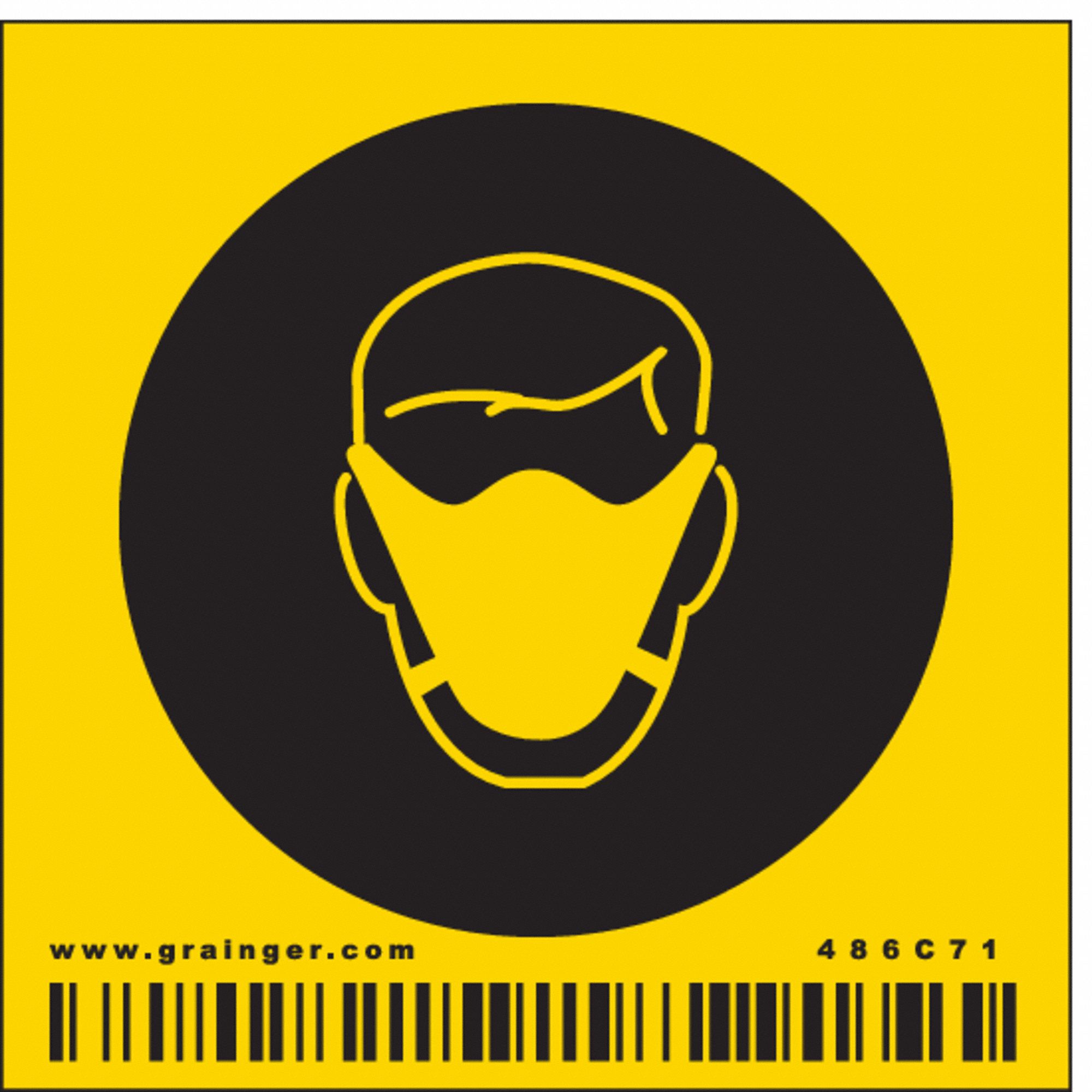 Safety Sign, 2.25in x 2.25in, Vinyl