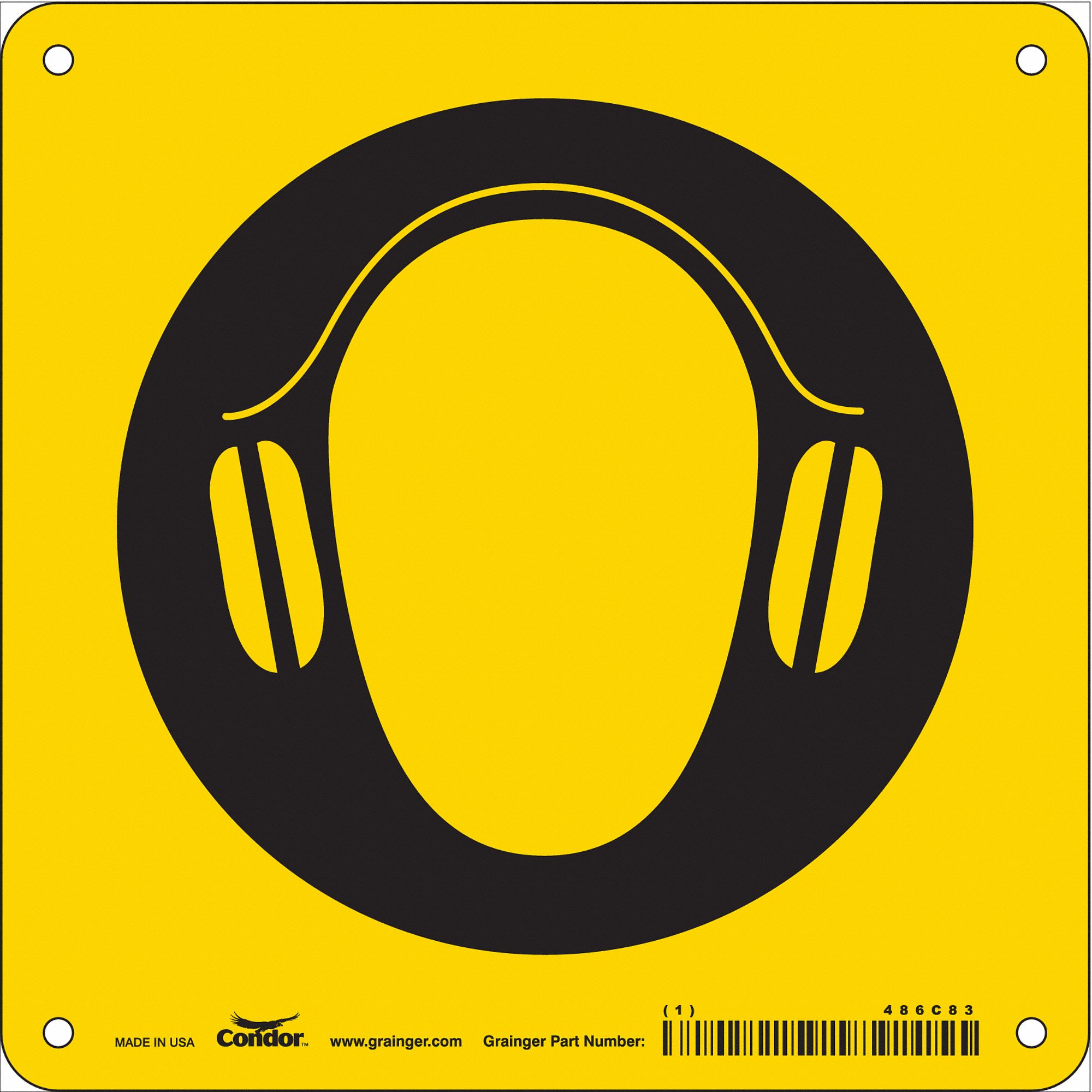 Safety Sign, 7 in x 7 in, Vinyl