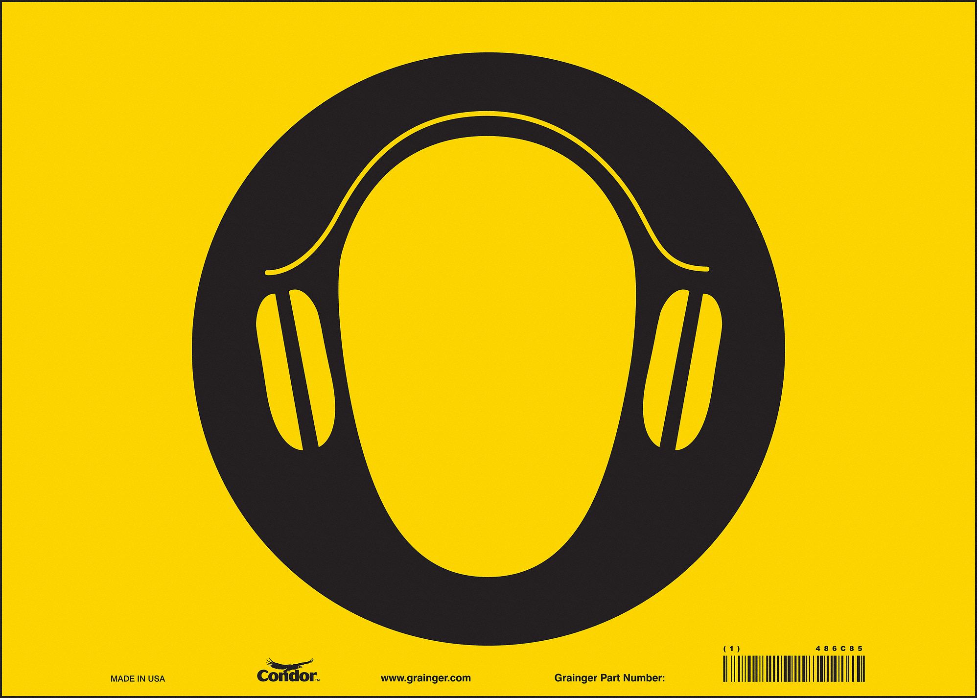 Safety Sign: Vinyl, Adhesive Sign Mounting, 10 in x 14 in Nominal Sign Size, Not Retroreflective