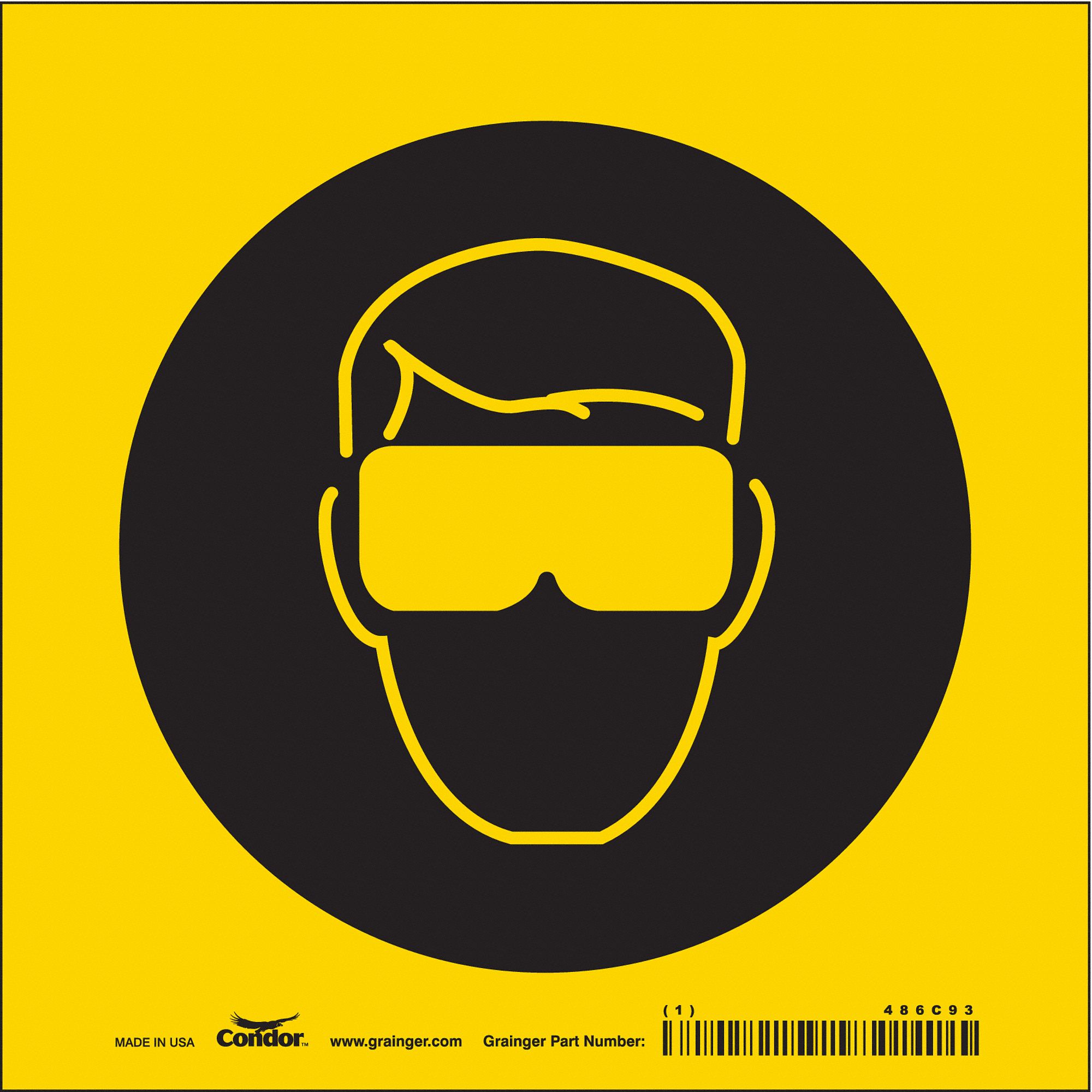 Safety Sign, 7 in x 7 in, Vinyl