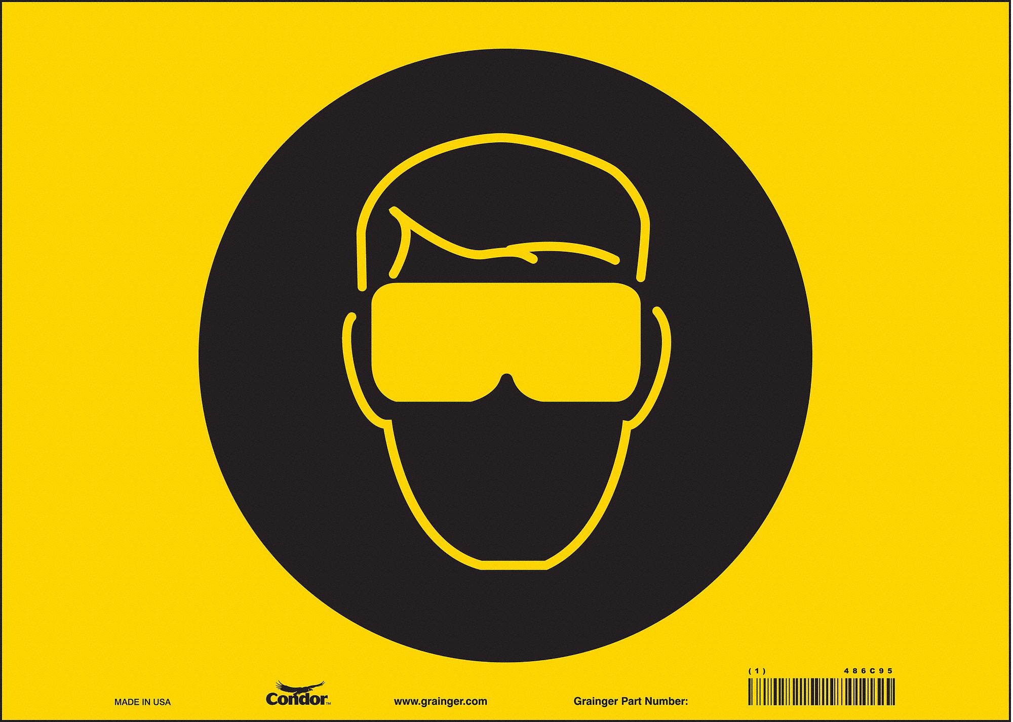 Safety Sign: Vinyl, Adhesive Sign Mounting, 10 in x 14 in Nominal Sign Size, Not Retroreflective