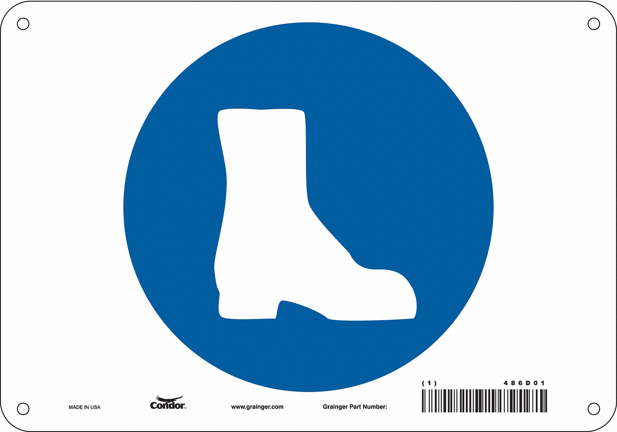Safety Sign, 7 in x 10 in, Polyethylene