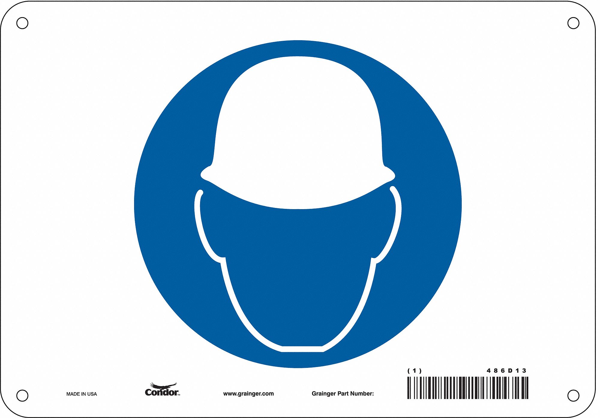 Safety Sign, 7 in x 10 in, Aluminum