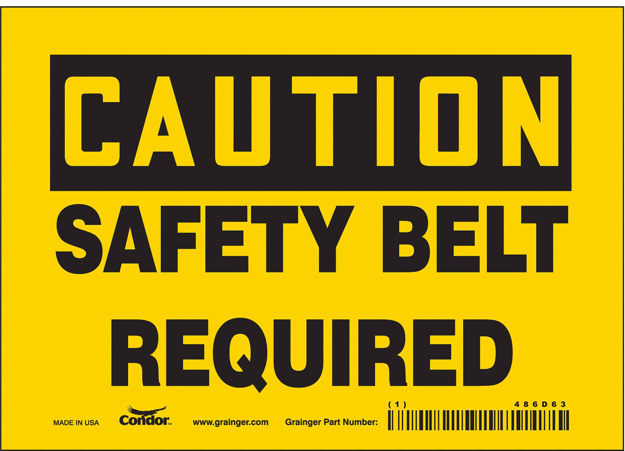Safety Sign: Vinyl, Adhesive Sign Mounting, 5 in x 7 in Nominal Sign Size, Not Retroreflective