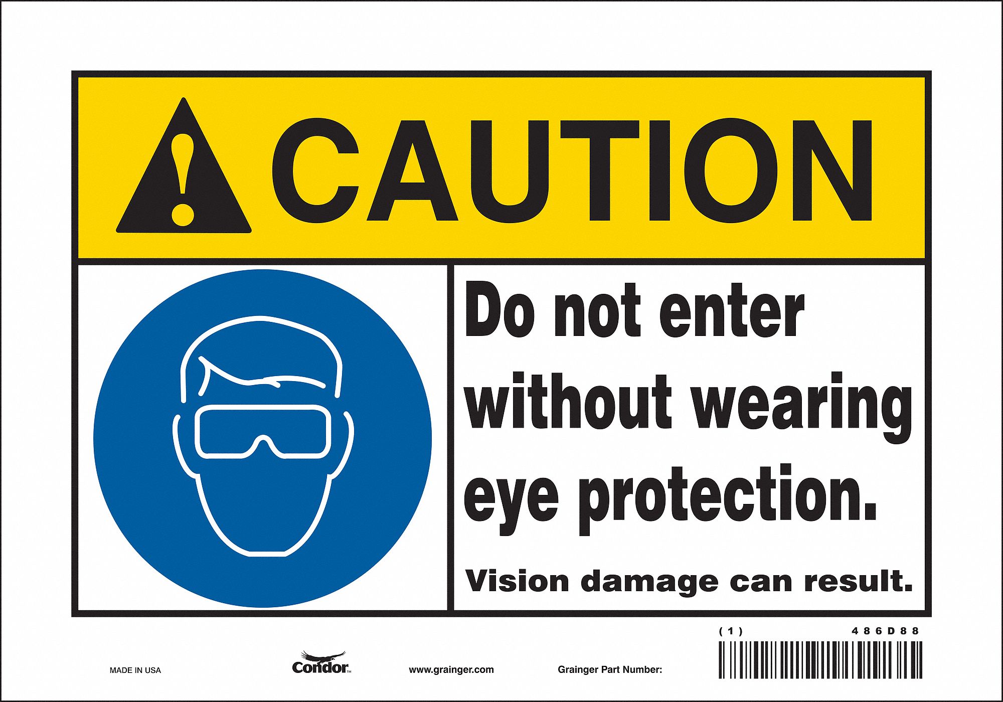 Safety Sign, 7 in x 10 in, Vinyl