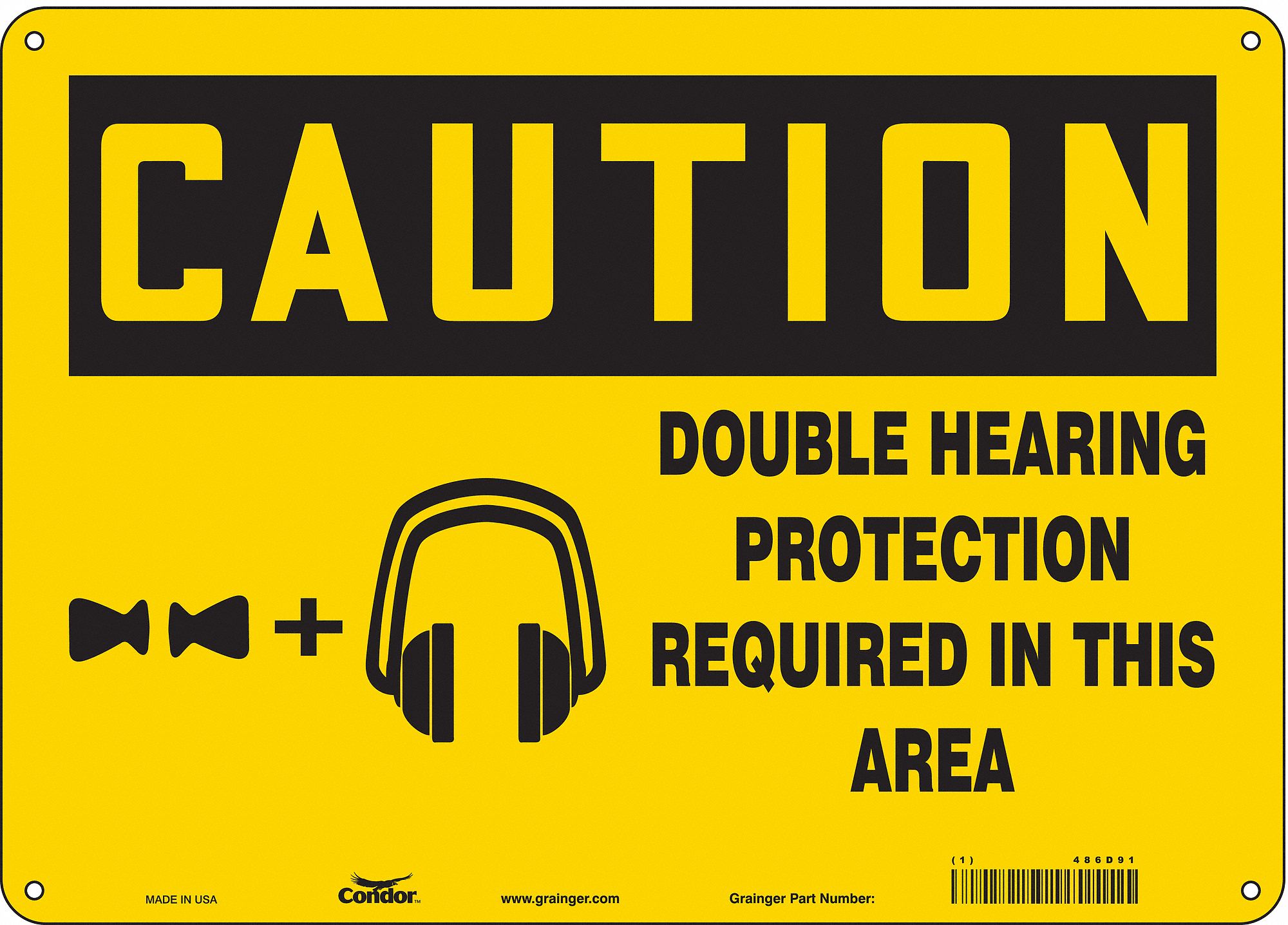 Safety Sign: Aluminum, Mounting Holes Sign Mounting, 10 in x 14 in Nominal Sign Size, 0.032 in Thick