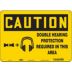 Caution: Double Hearing Protection Required In This Area Signs