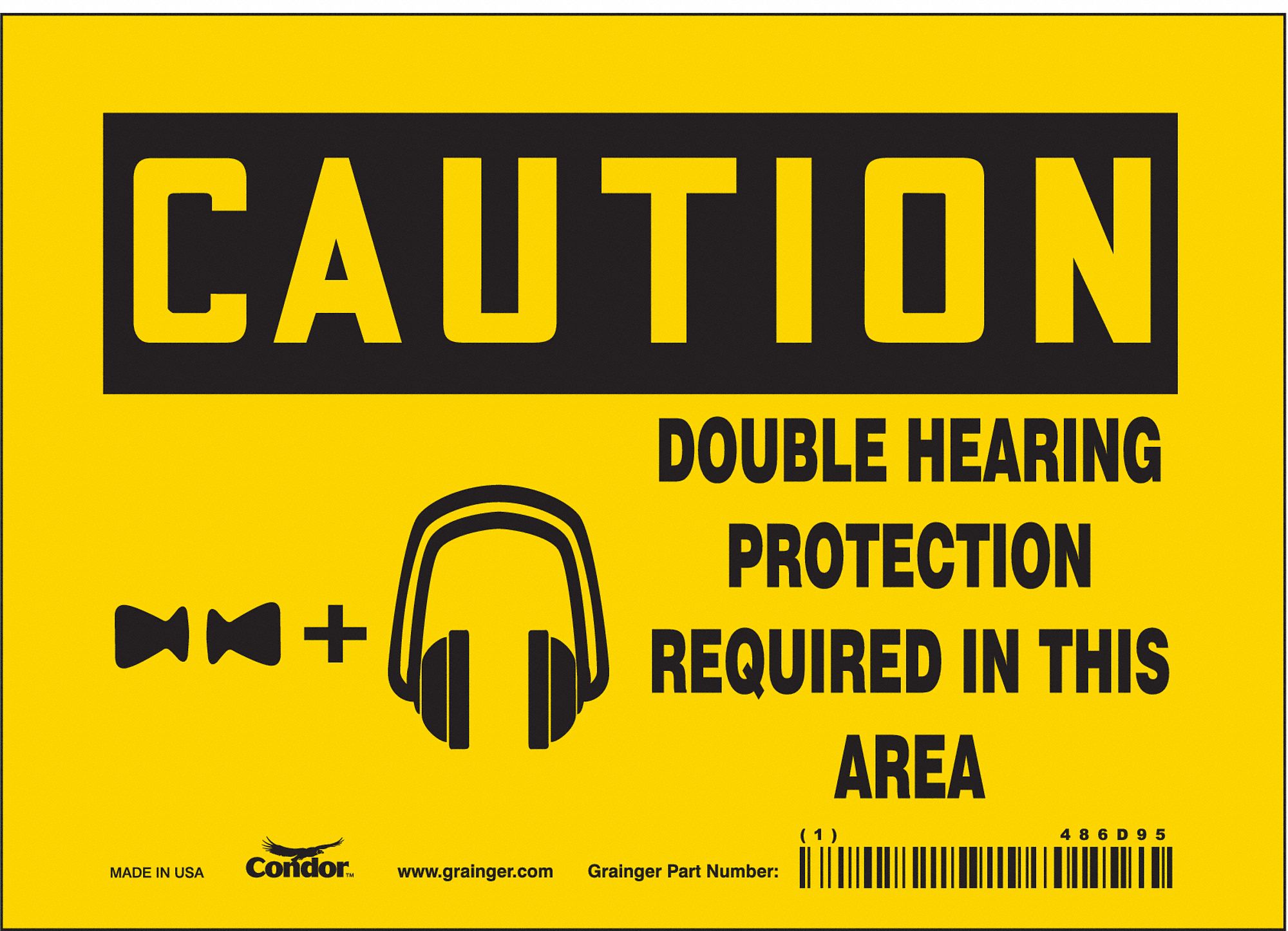 Safety Sign: Vinyl, Adhesive Sign Mounting, 5 in x 7 in Nominal Sign Size, Not Retroreflective, Wall