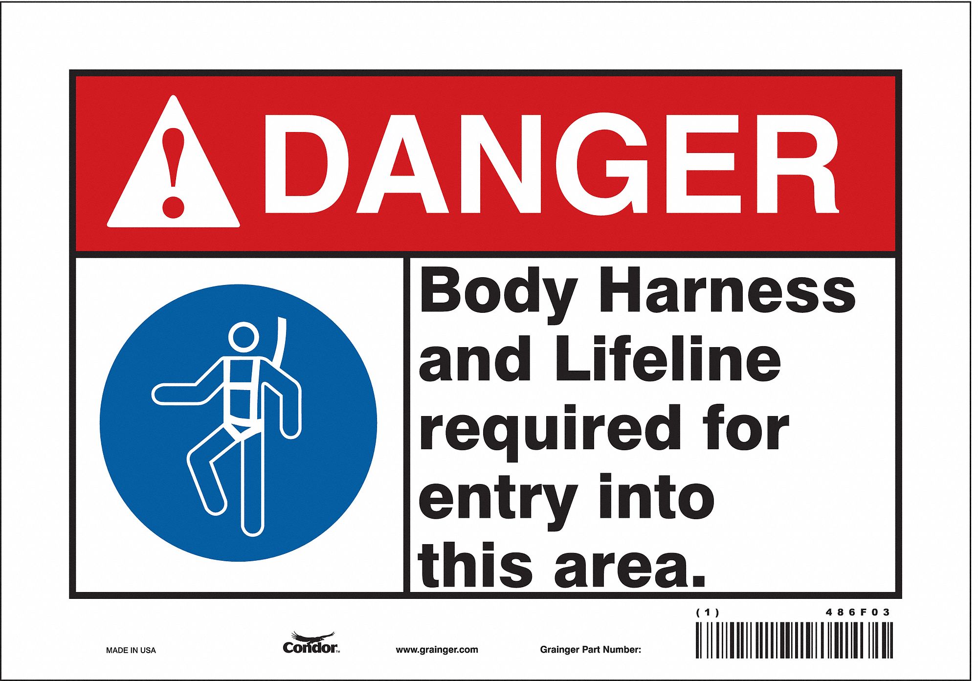 Safety Sign: Vinyl, Adhesive Sign Mounting, 7 in x 10 in Nominal Sign Size, Not Retroreflective