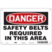 Danger: Safety Belts Required In This Area Signs