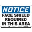 Notice: Face Shield Required In This Area Signs