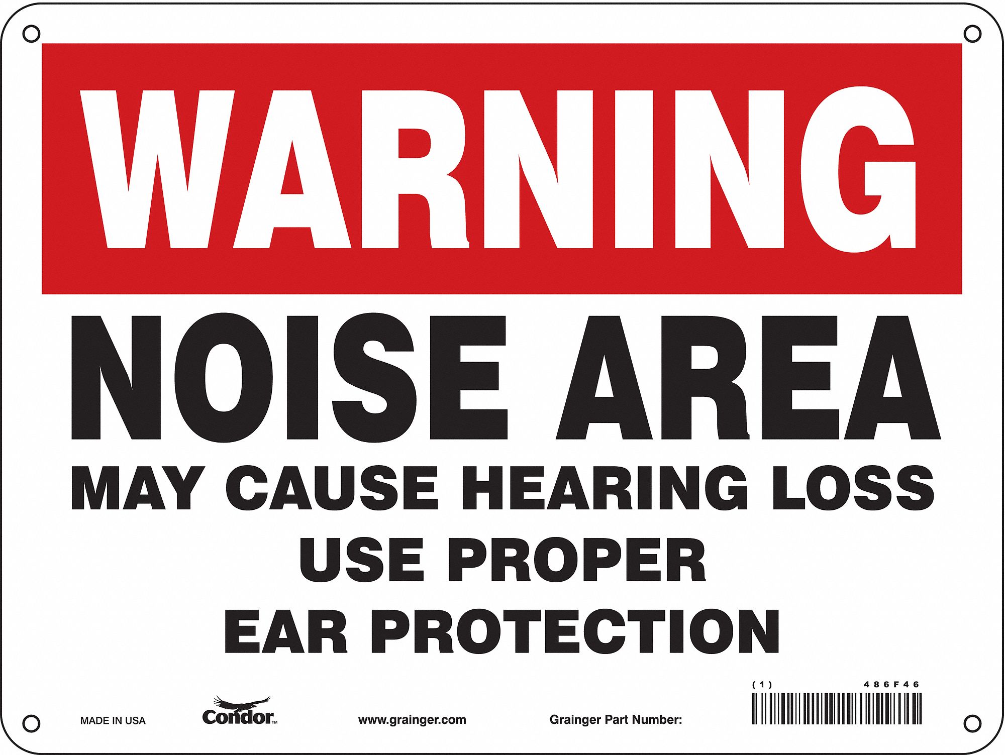 Safety Sign, 9 in x 12 in, Aluminum