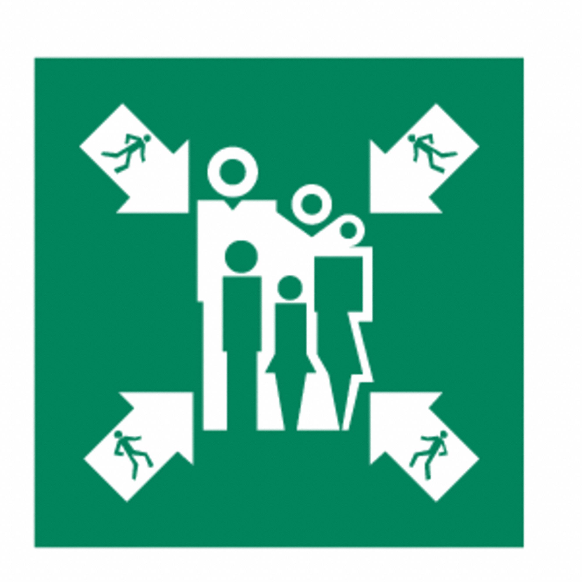 IMO SAFETY SIGN, POLYCARBONATE, MOUNTING HOLES, 6INX6IN, GREEN