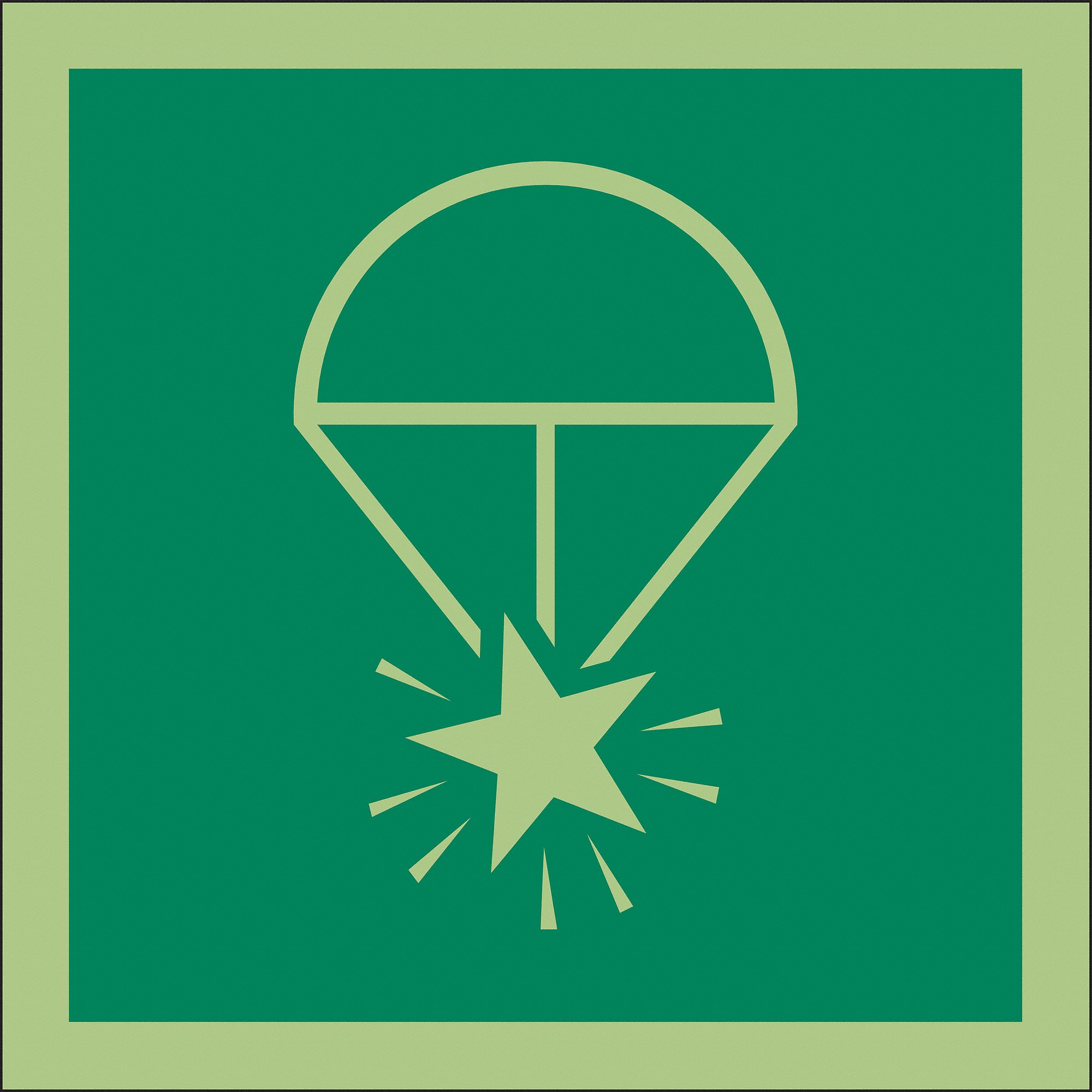 IMO SAFETY SIGN, VINYL, ADHESIVE MOUNT, 0.011 IN THICK, 6 IN X 6 IN, GREEN