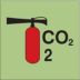 Square CO2 Fire Extinguisher Symbol Signs