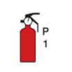 Square Powder 1 Fire Extinguisher Symbol Signs
