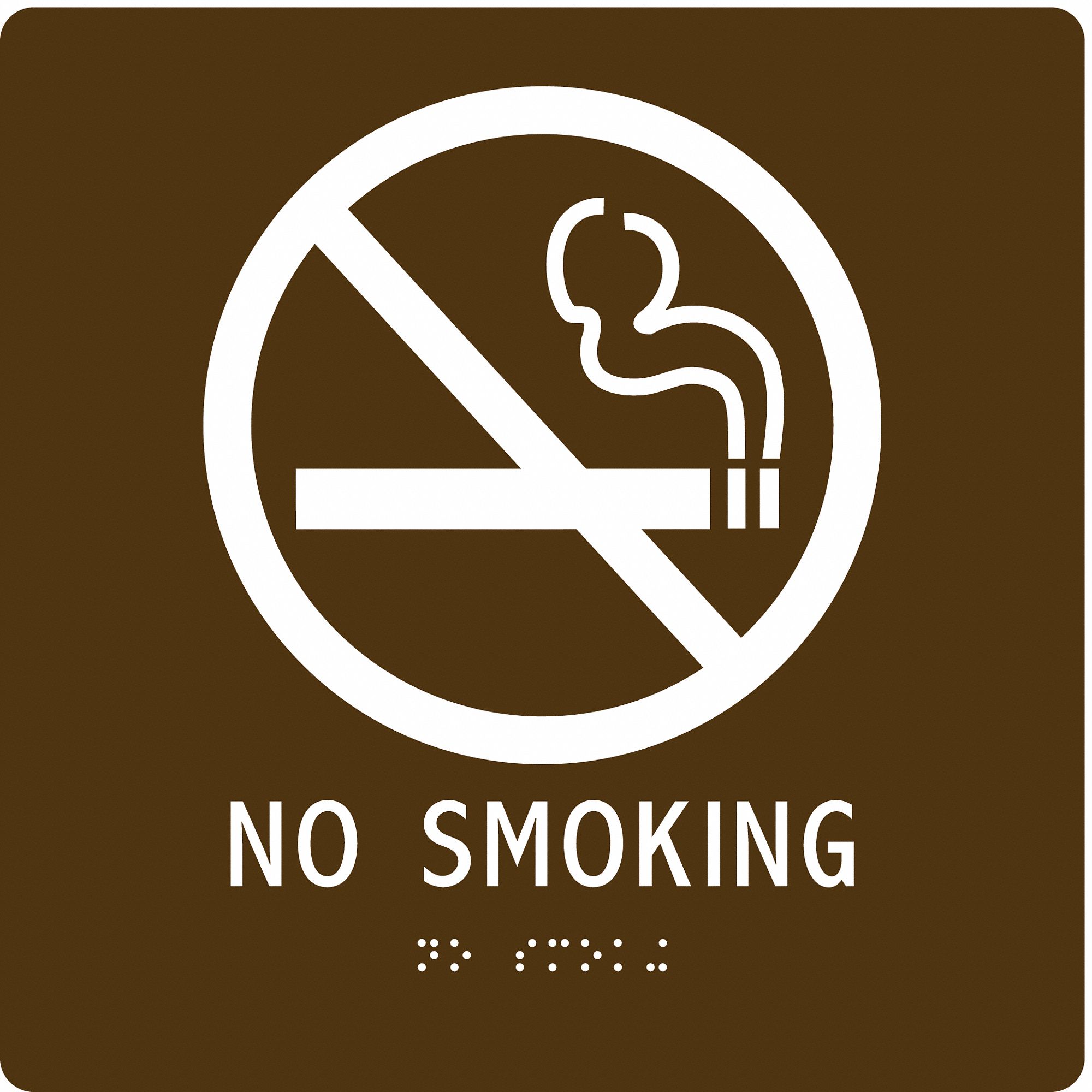 ADA Braille Facility Sign: Modified Acrylic, Adhesive Sign Mounting, 8 in x 8 in Nominal Sign Size