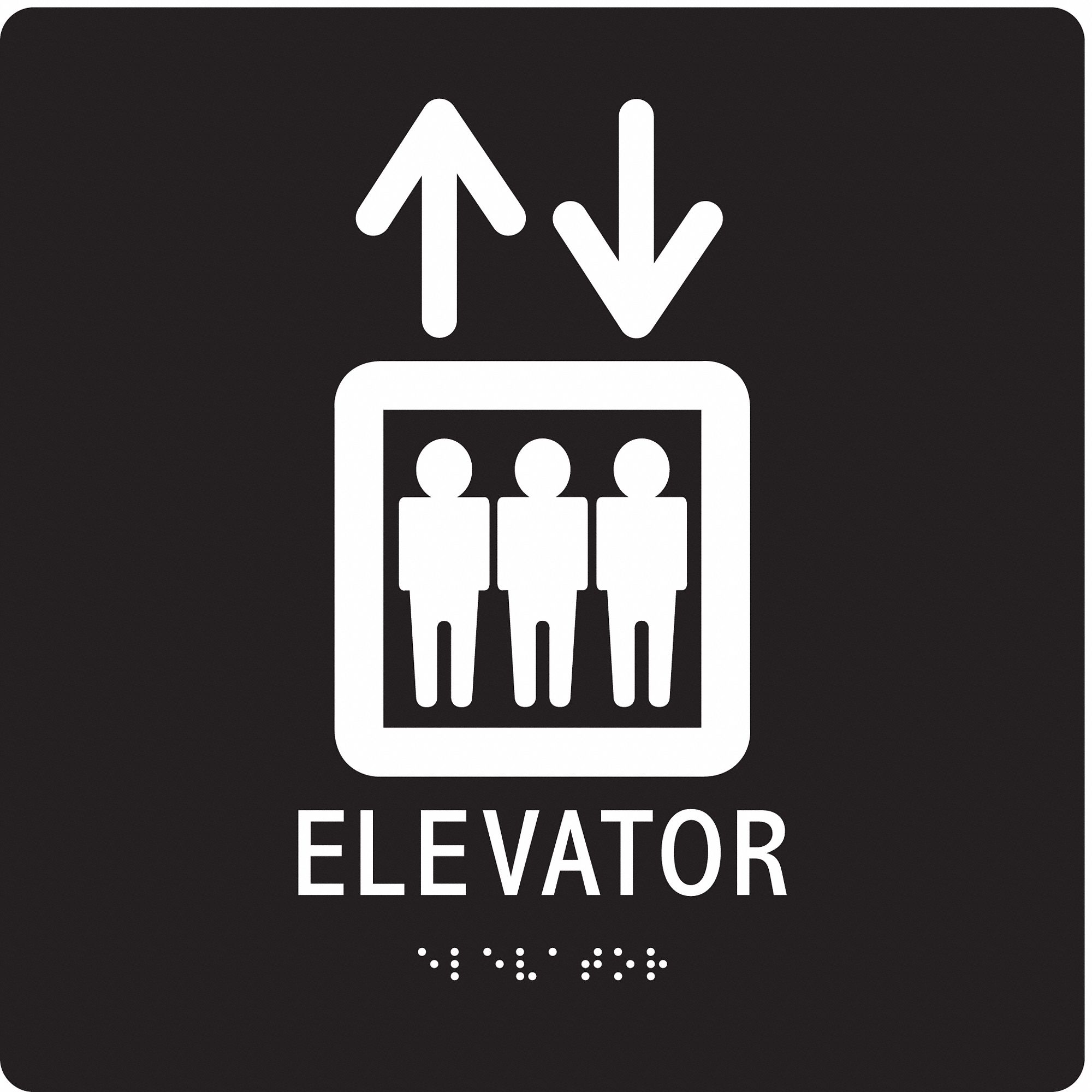 ADA Braille Facility Sign: Modified Acrylic, Adhesive Sign Mounting, 8 in x 8 in Nominal Sign Size