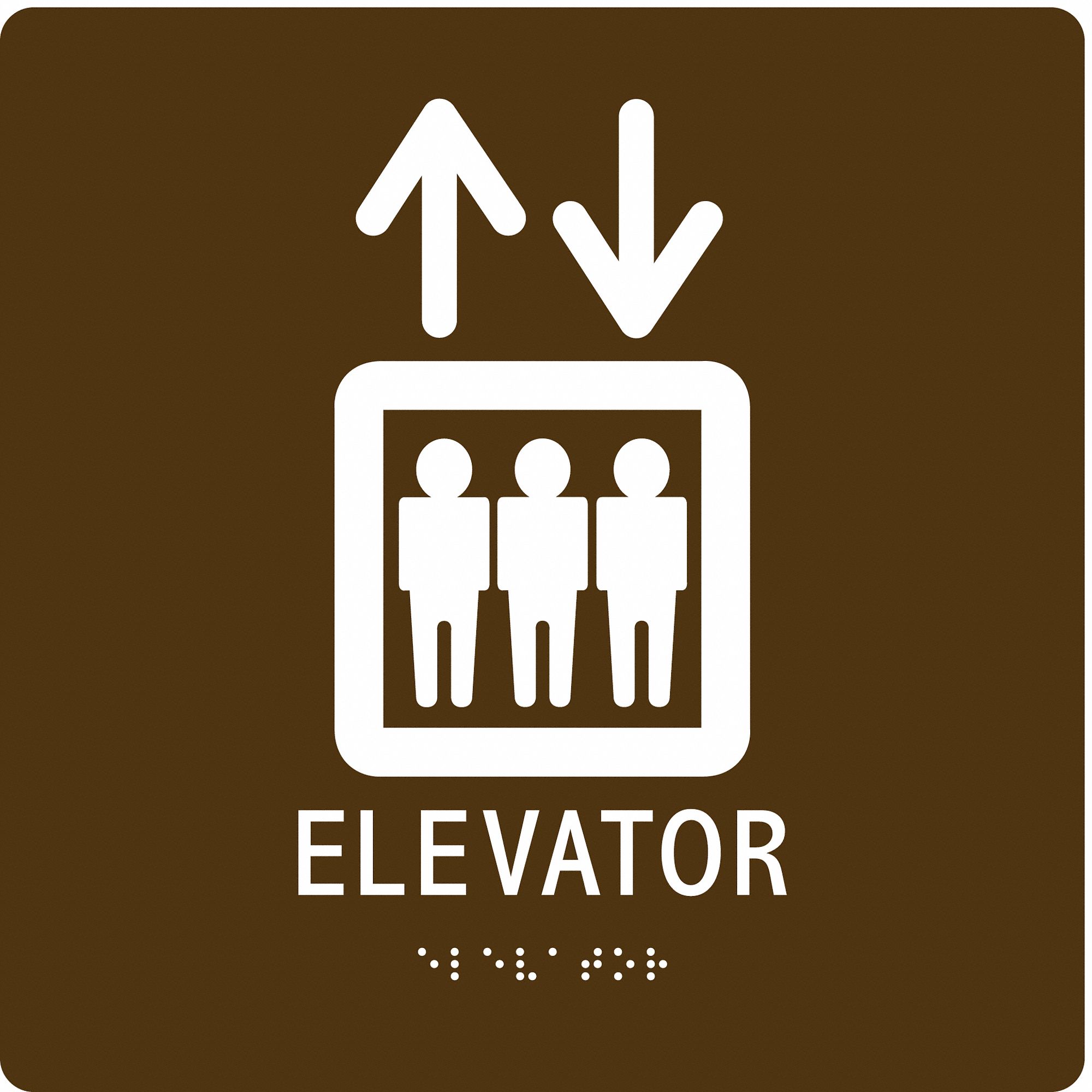 ADA Braille Facility Sign: Modified Acrylic, Adhesive Sign Mounting, 8 in x 8 in Nominal Sign Size