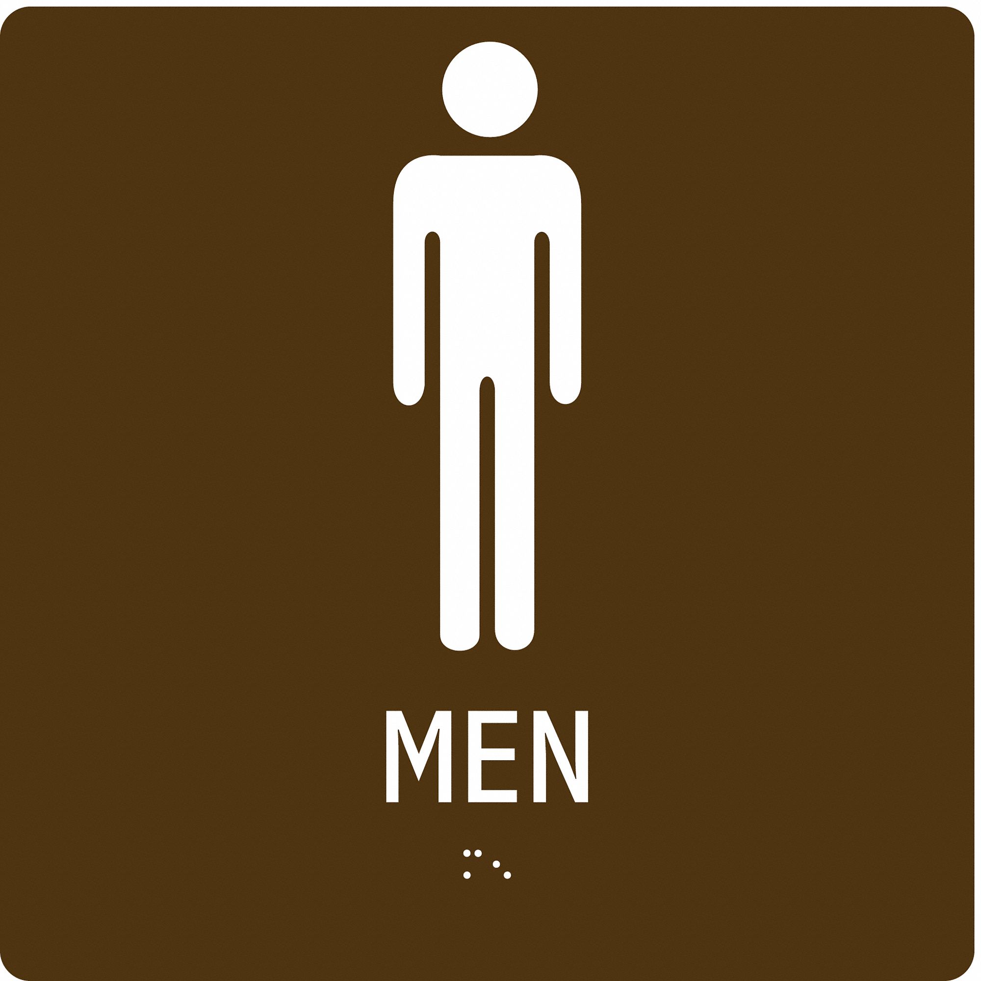 ADA Braille Facility Sign: Modified Acrylic, Adhesive Sign Mounting, 8 in x 8 in Nominal Sign Size