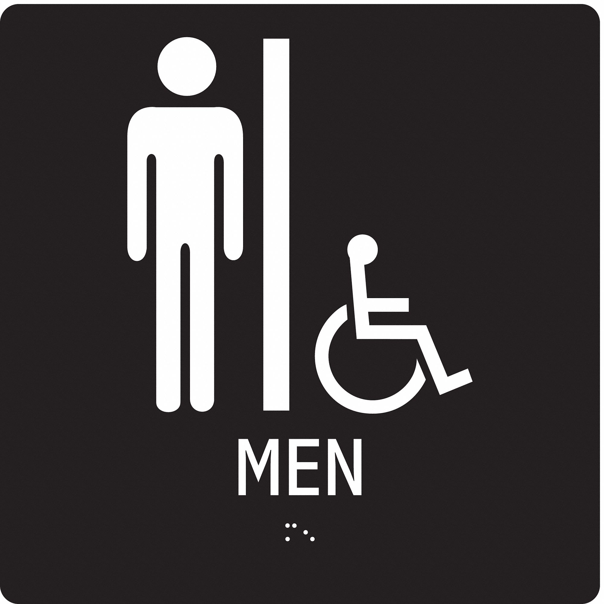 ADA Braille Facility Sign: Modified Acrylic, Adhesive Sign Mounting, 8 in x 8 in Nominal Sign Size