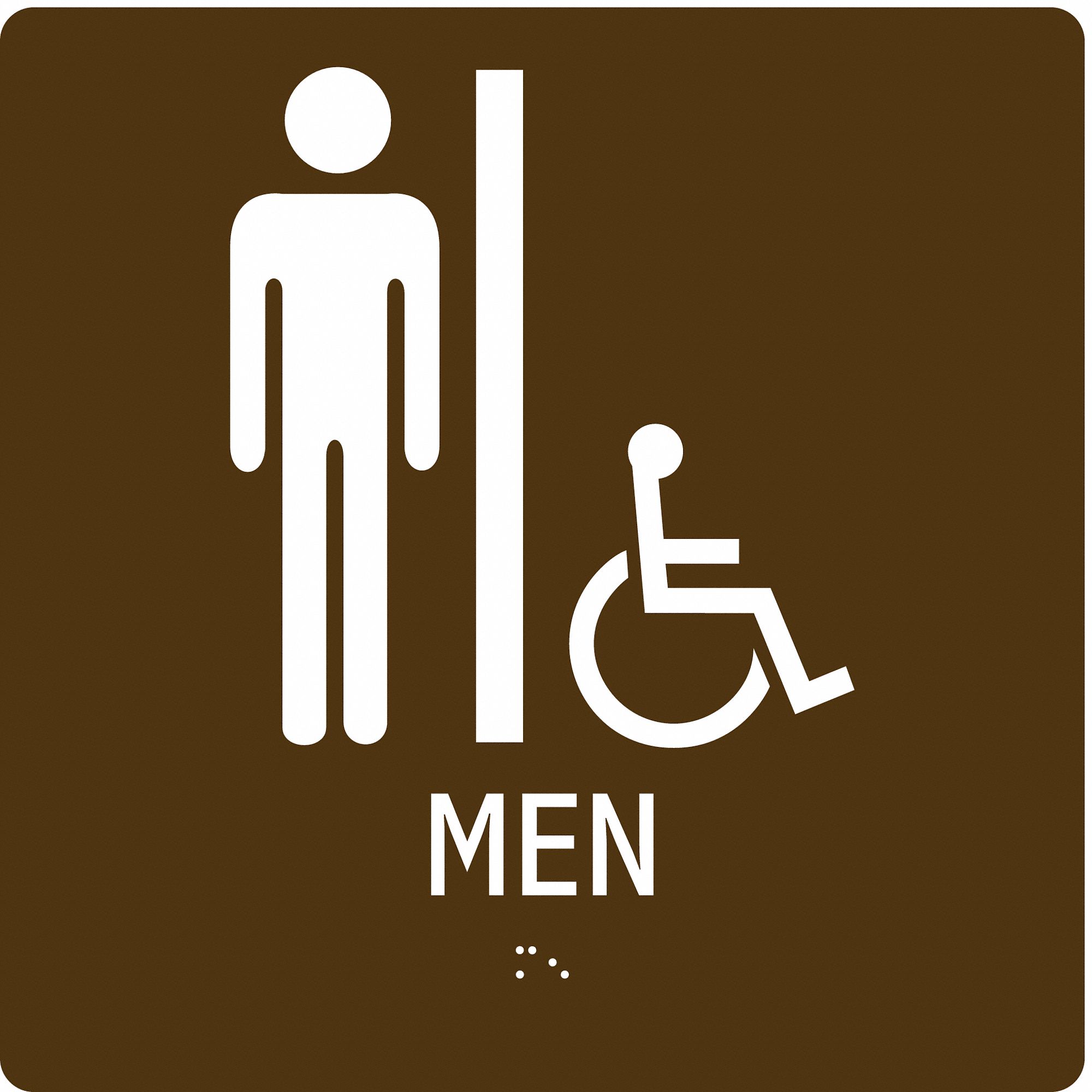 ADA Braille Facility Sign: Modified Acrylic, Adhesive Sign Mounting, 8 in x 8 in Nominal Sign Size