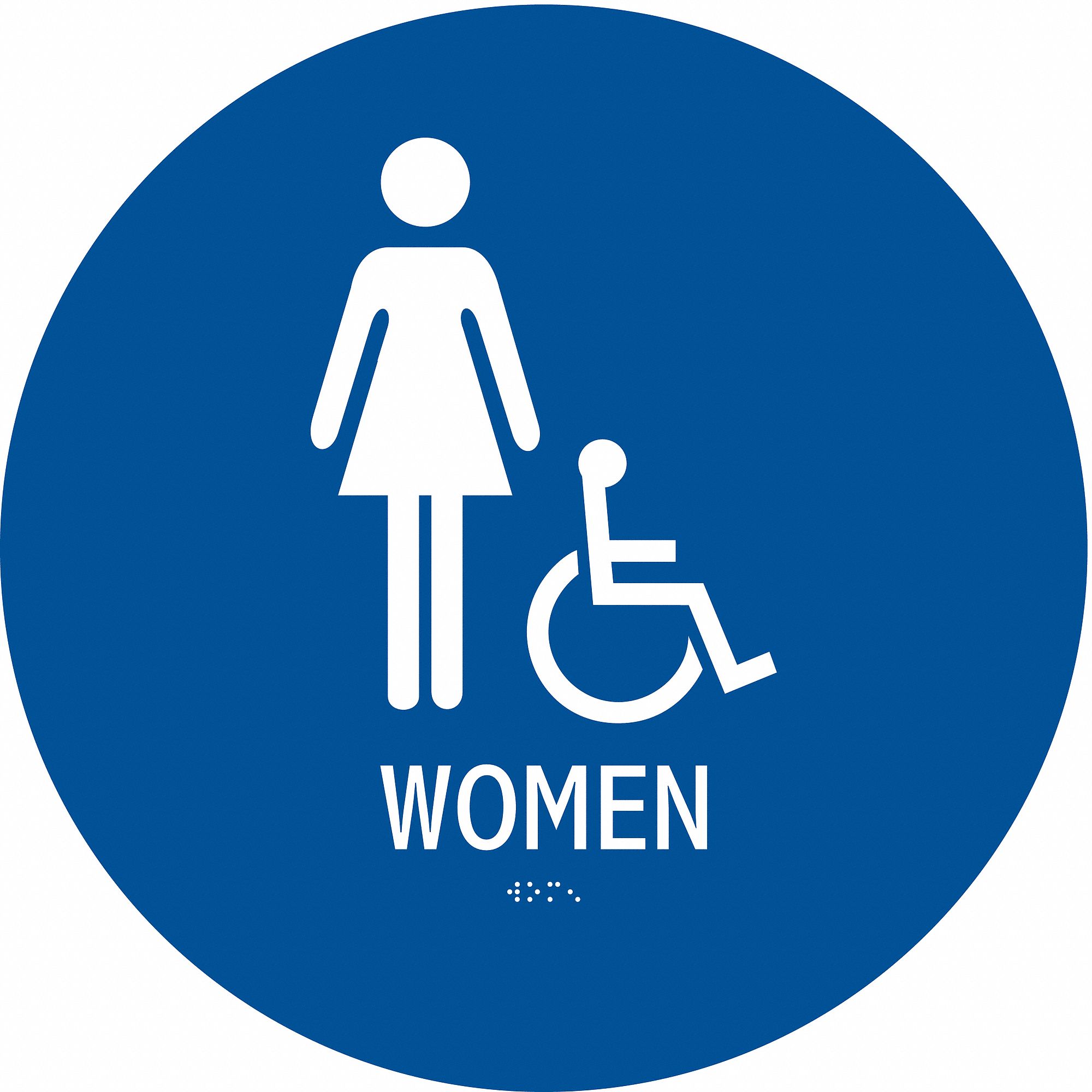 ADA Braille Facility Sign: ABS Plastic, Adhesive Sign Mounting, 12 in x 12 in Nominal Sign Size