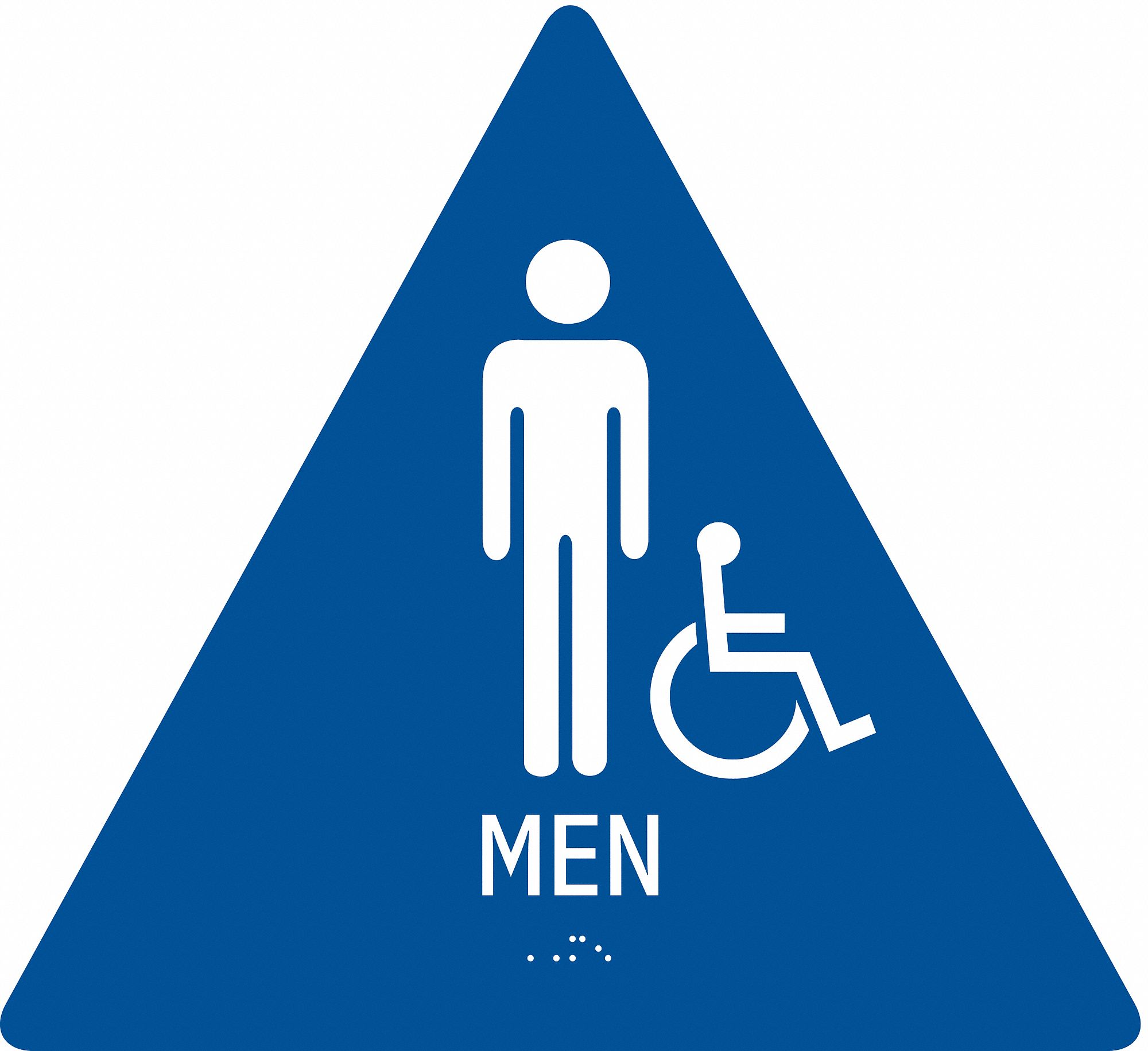 ADA Braille Facility Sign: ABS Plastic, Adhesive Sign Mounting, 12 in x 12 in Nominal Sign Size