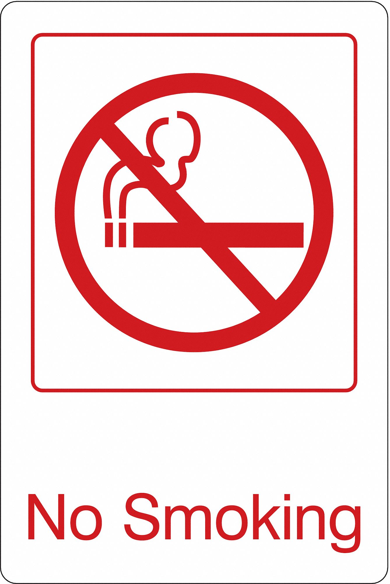 Facility Sign: Acrylic, Adhesive Sign Mounting, 9 in x 6 in Nominal Sign Size, Not Retroreflective