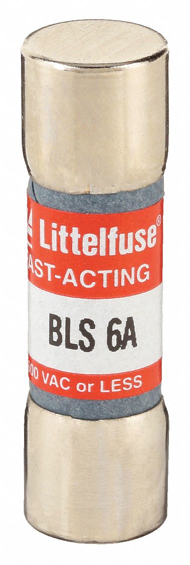 Fuse: BLS Series, Midget, Fast-Acting, 6 A, 250 V AC, 13/32 in x 1 3/8 in, Non-Indicating