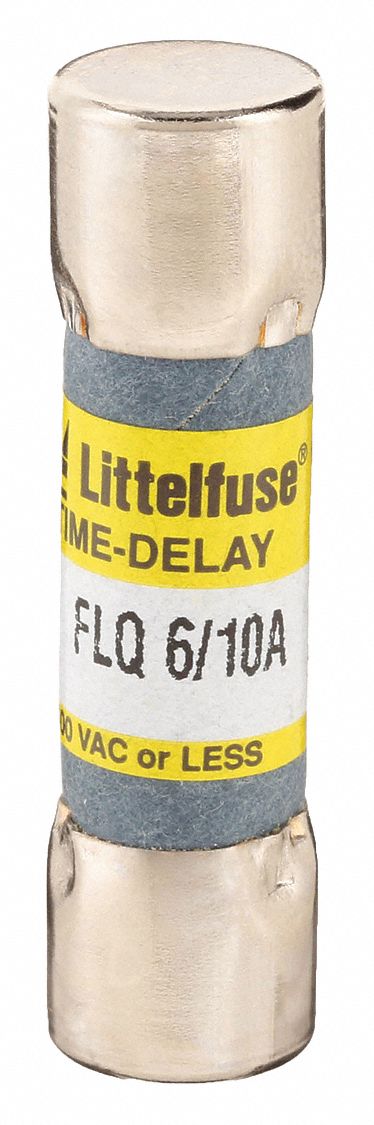 Fuse: FLQ Series, Midget, Time-Delay, 600 mA, 500 V AC, 300 V DC, 13/32 in x 1 1/2 in