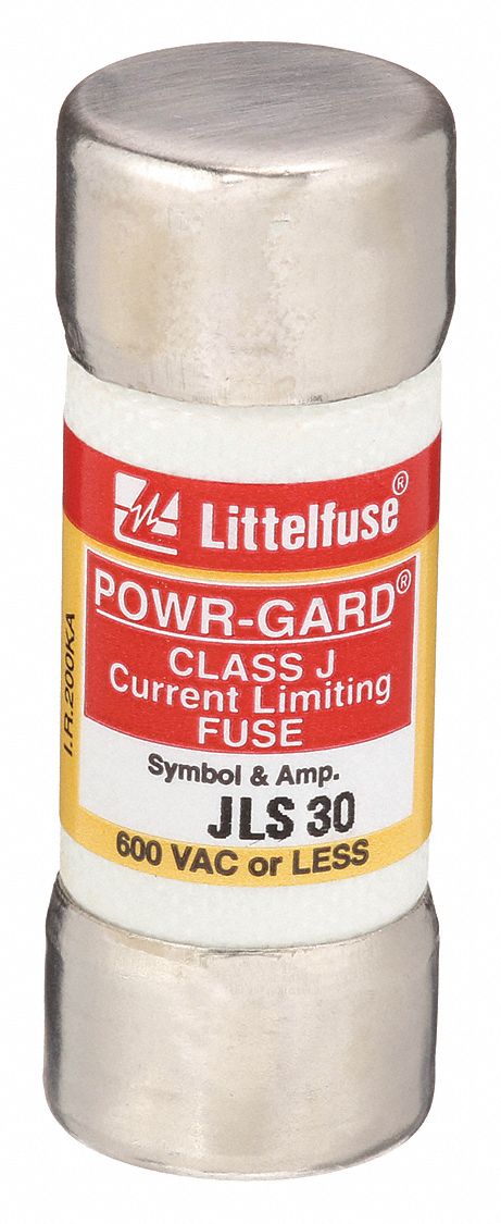 Fuse: JLS Series, Class J, Cylindrical Body, Fast-Acting, 30 A, 600 V AC, Non-Indicating